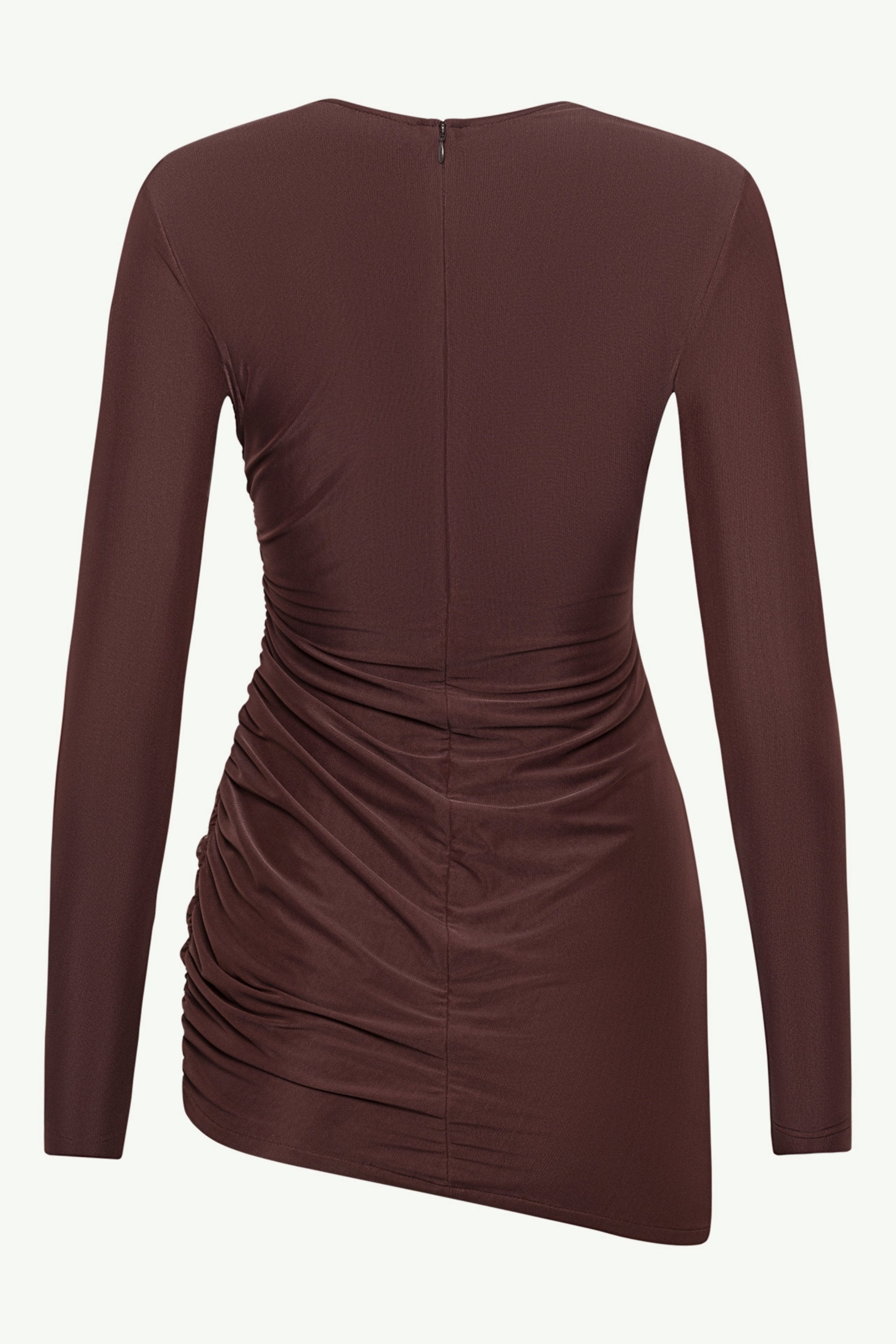 Mesh Rouched Top - Chocolate Plum Clothing Veiled 