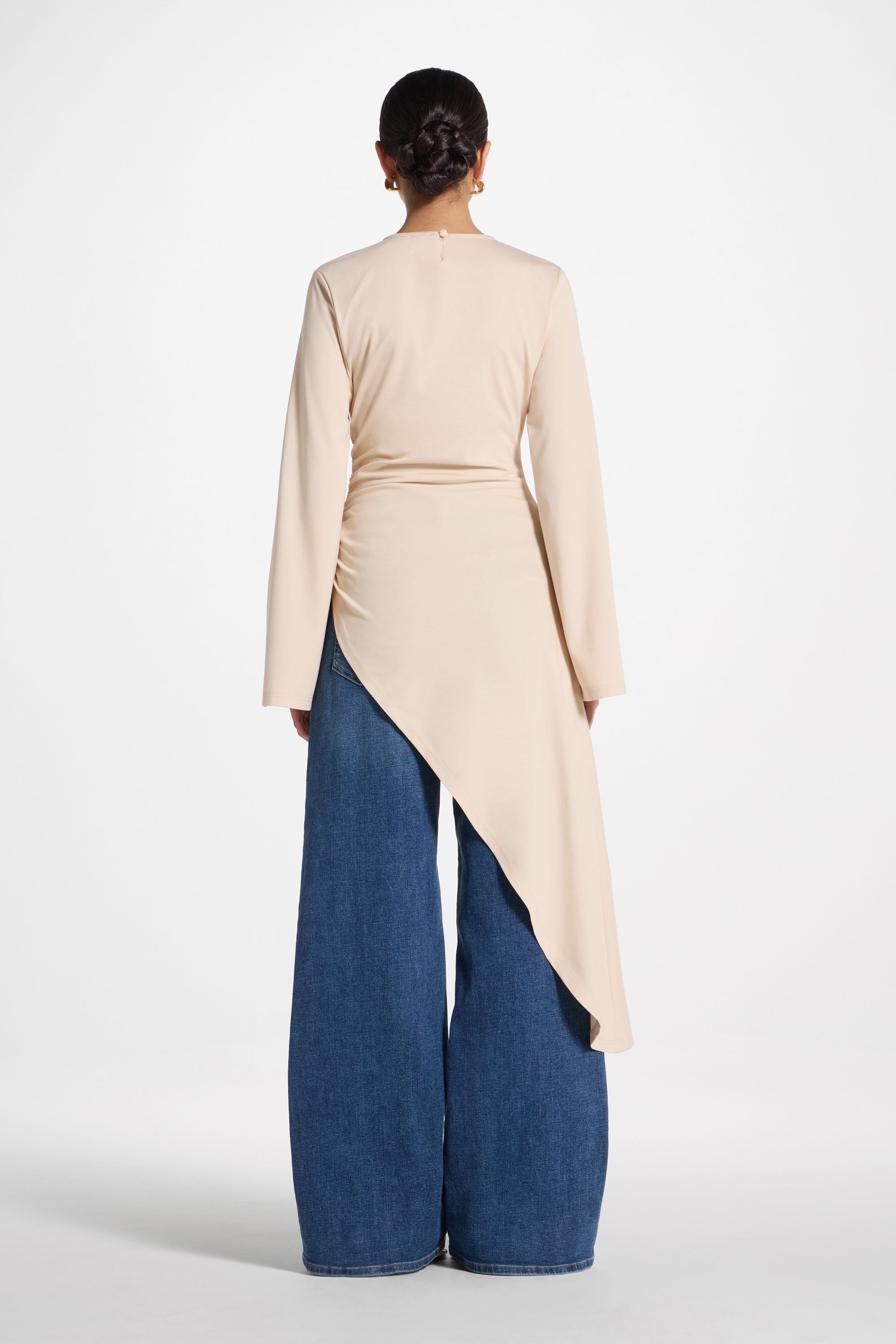 Midi Tunic Top - Bone Abayas Veiled 
