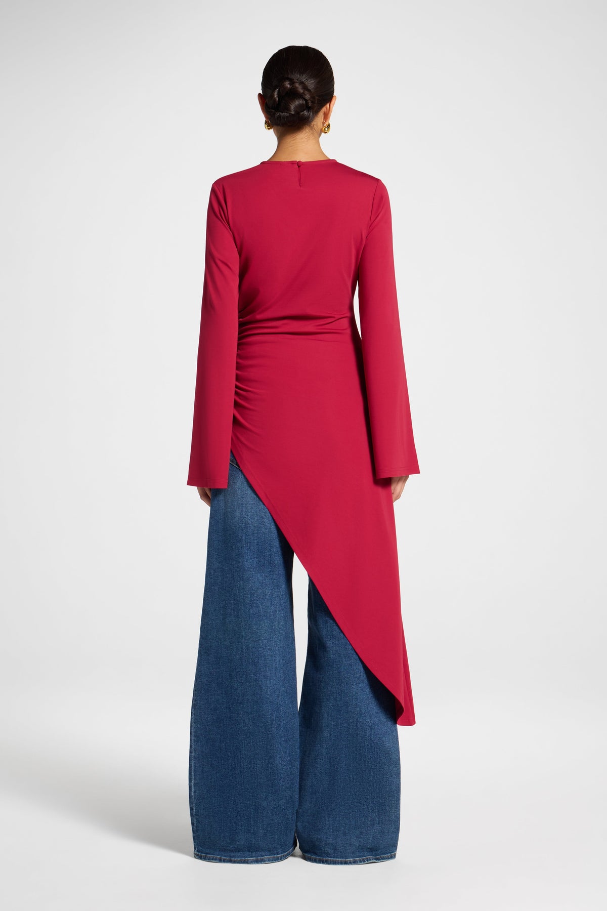 Midi Tunic Top - Dark Cherry Veiled 