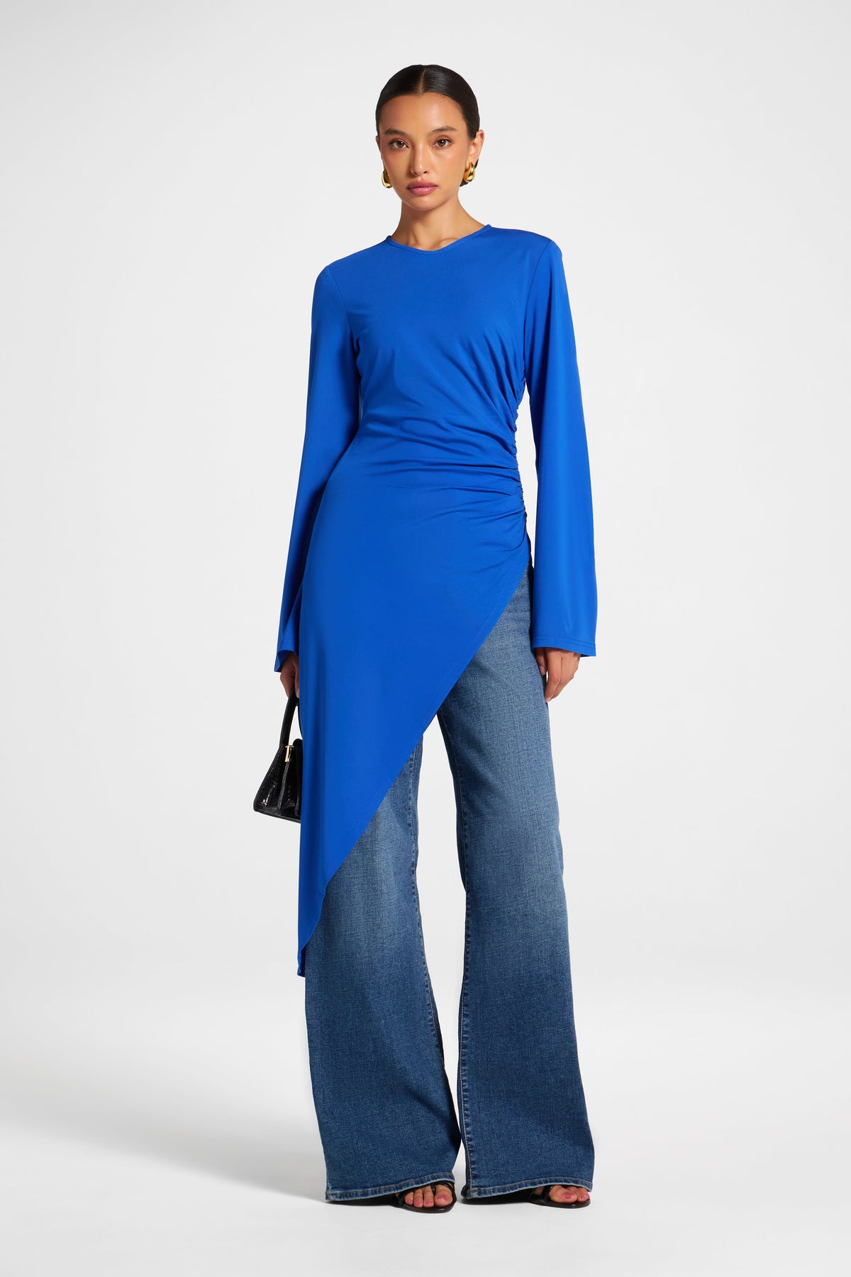 Midi Tunic Top - Electric Blue Veiled 