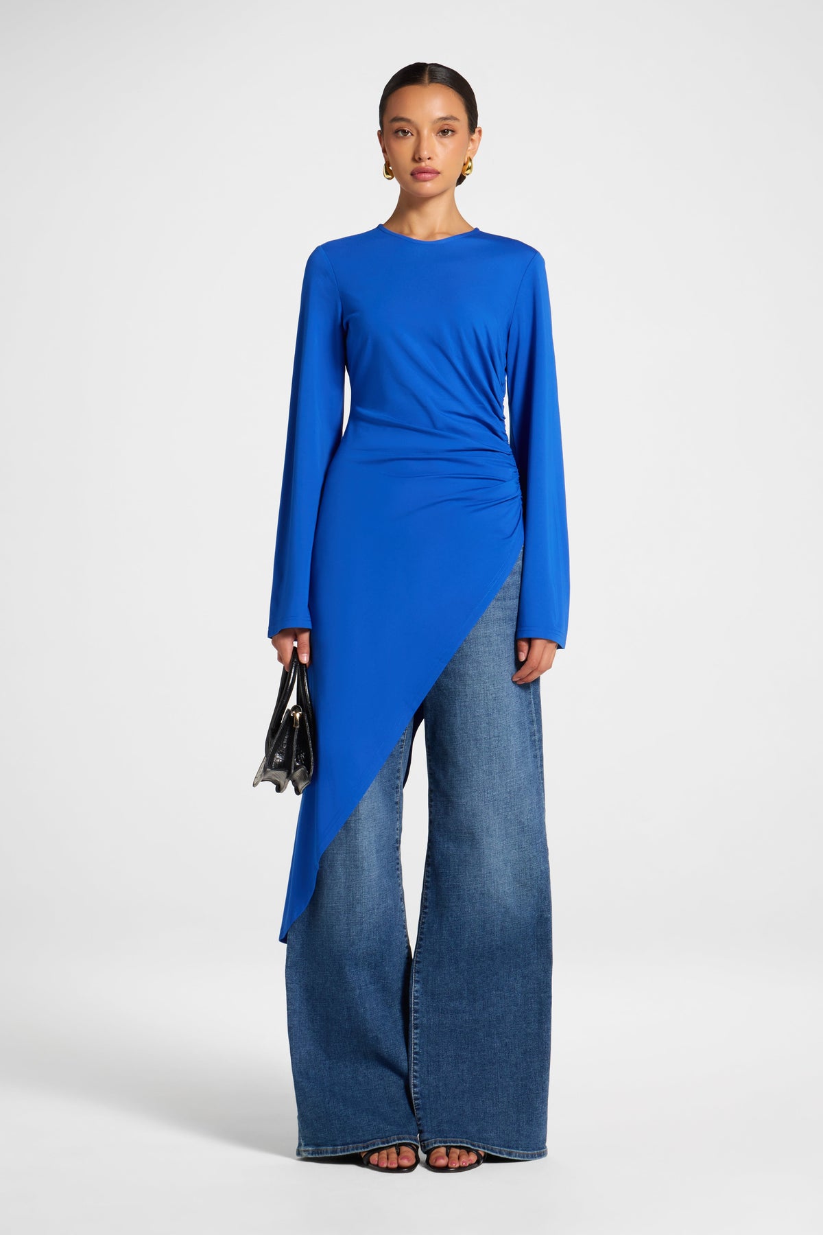 Midi Tunic Top - Electric Blue Veiled 
