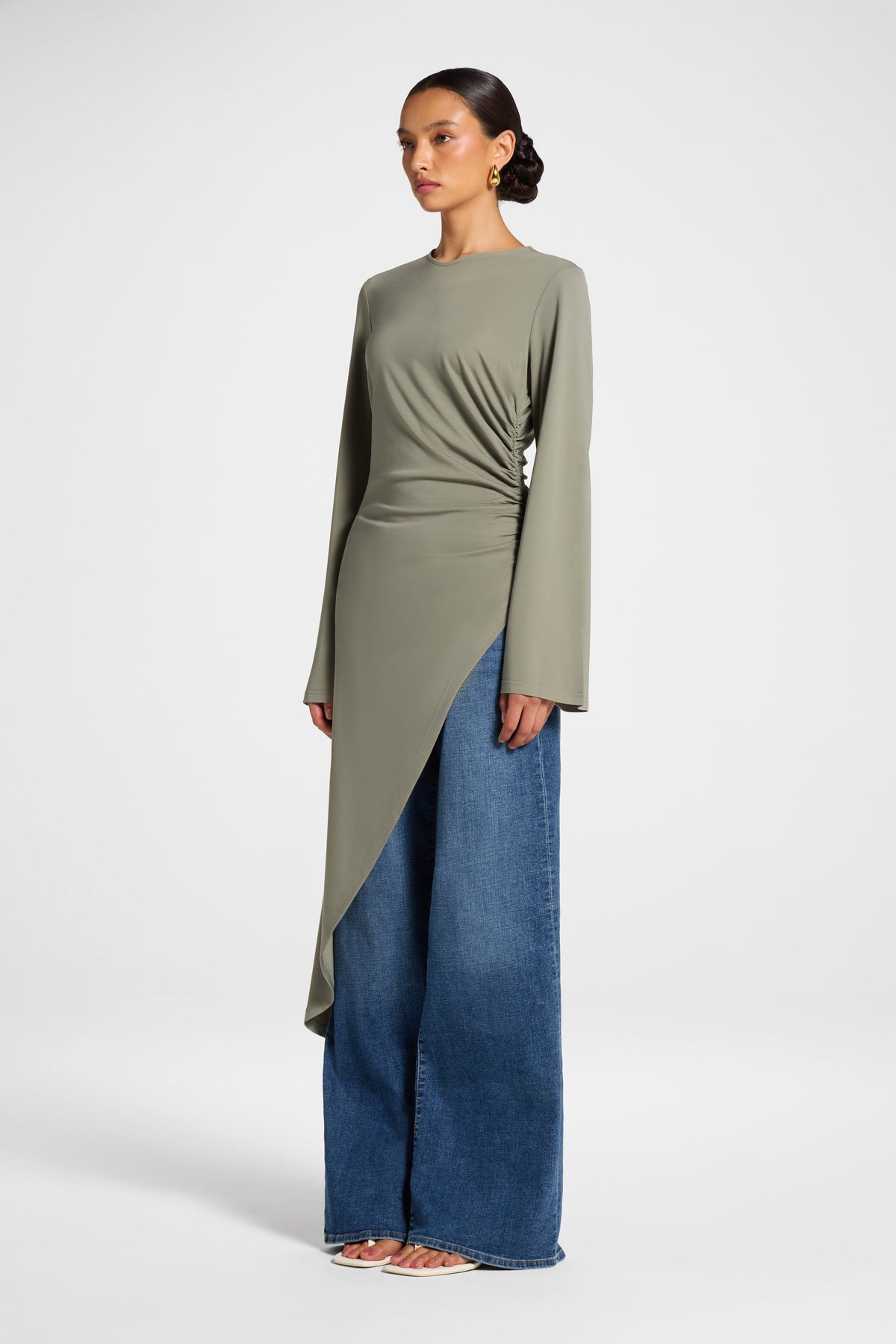 Midi Tunic Top - Sage Veiled 