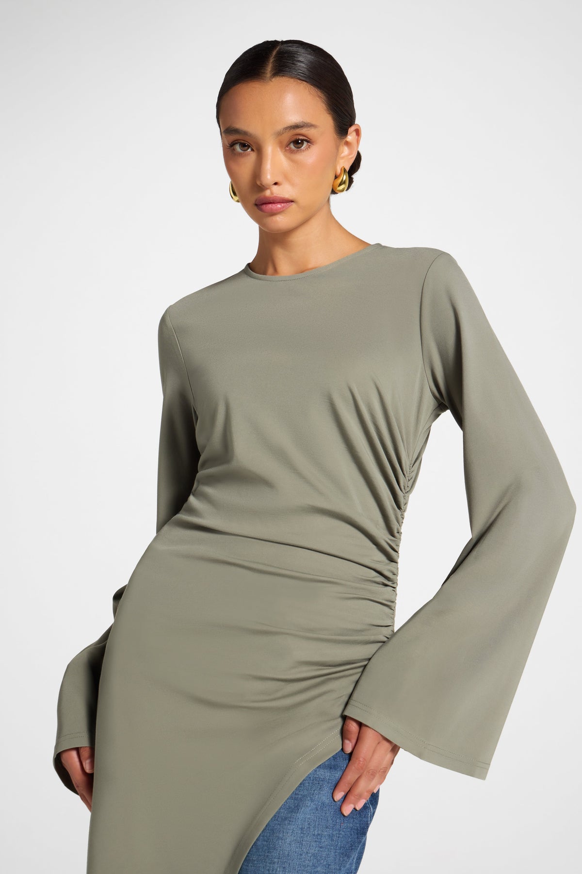 Midi Tunic Top - Sage Veiled 