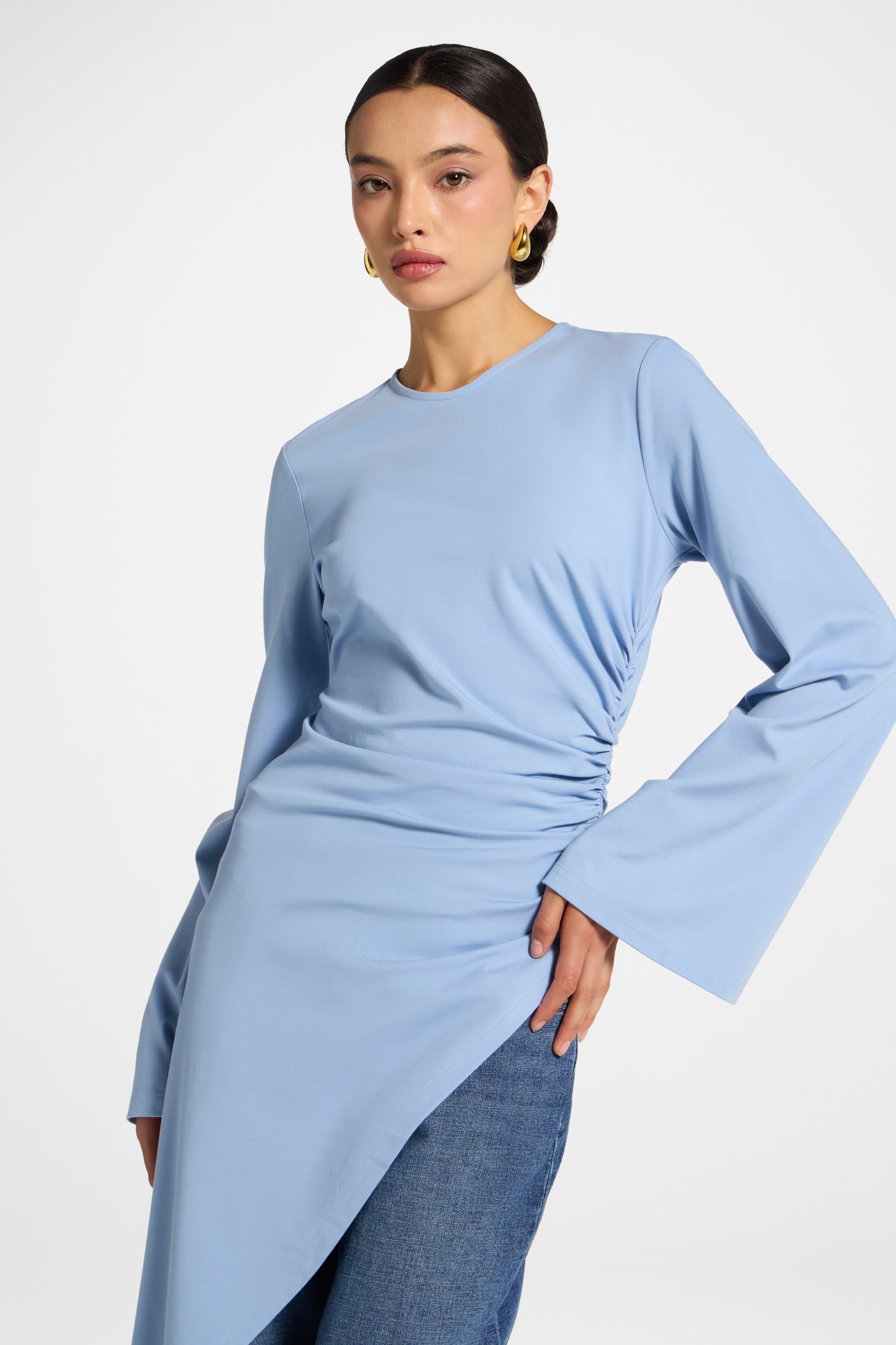 Midi Tunic Top - Sky Abayas Veiled 
