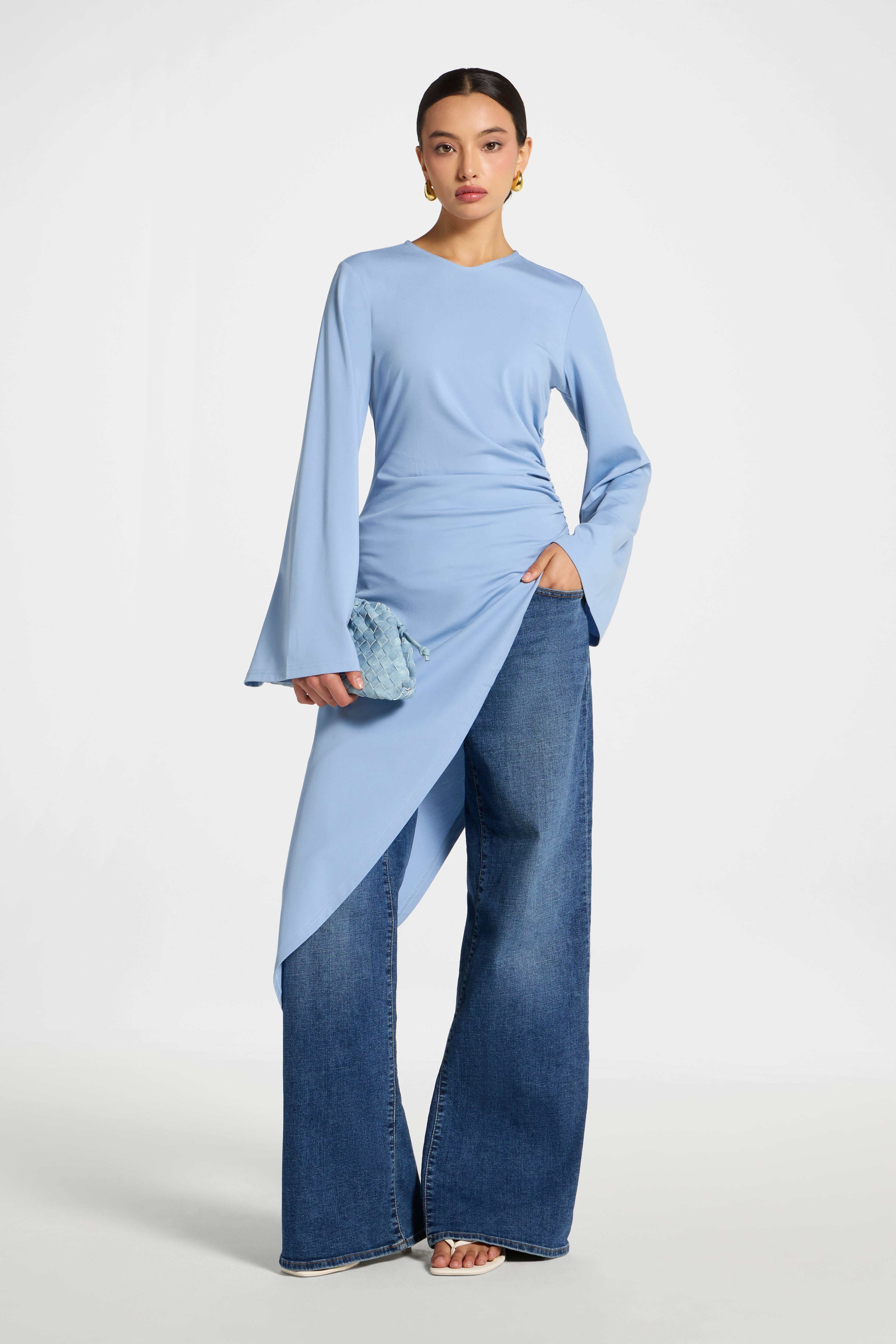 Midi Tunic Top - Sky Abayas Veiled 