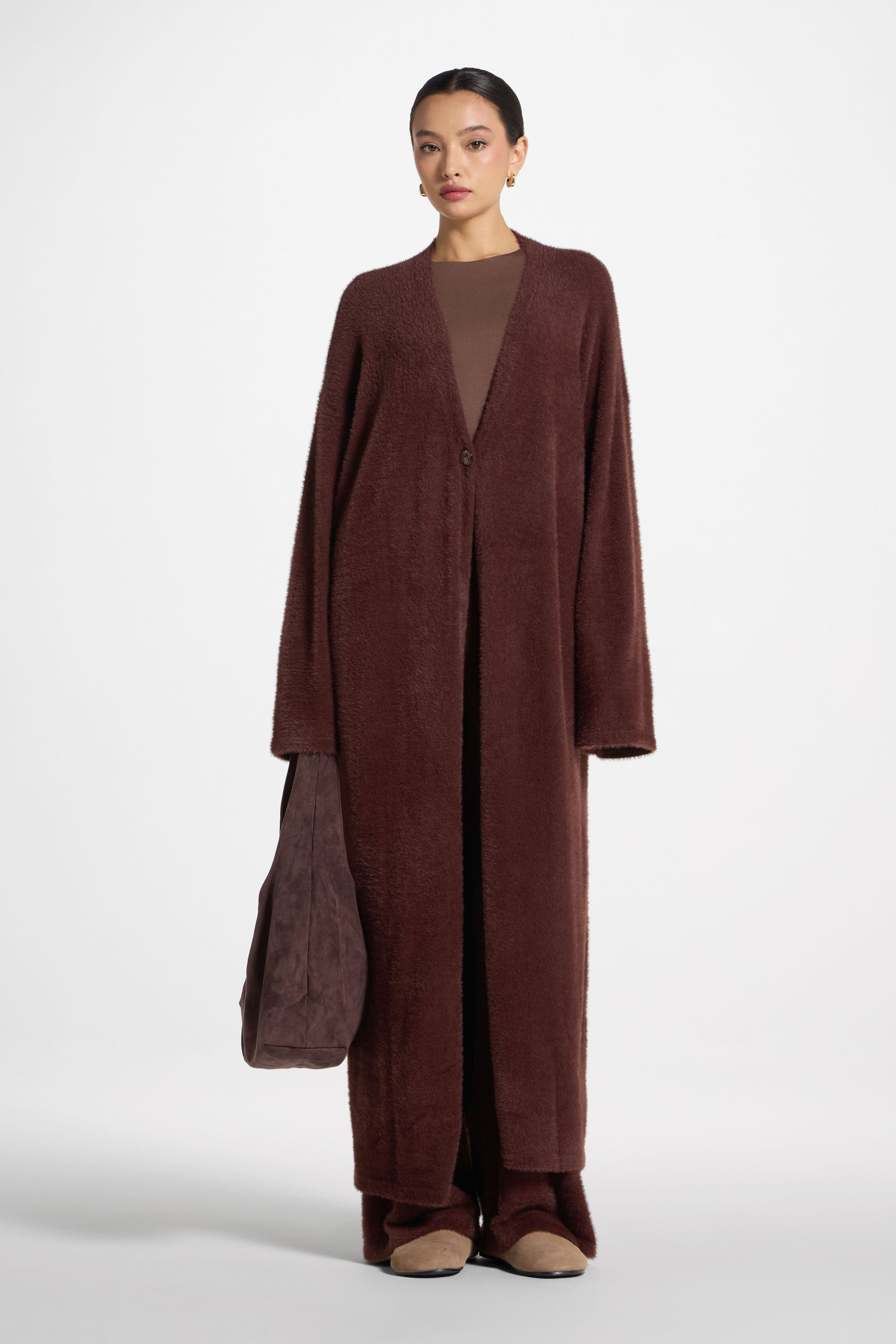 Mink Midi Cardigan Abayas Veiled 