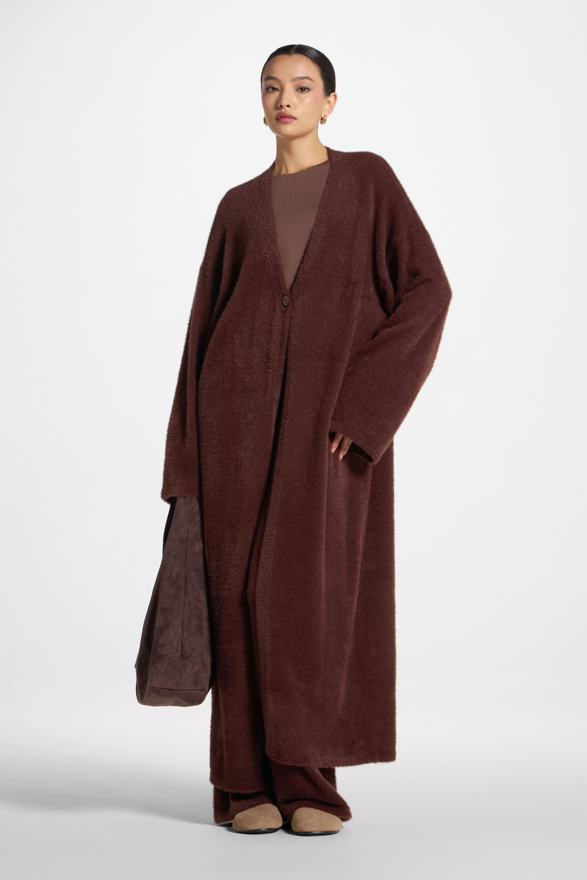 Mink Midi Cardigan Abayas Veiled 