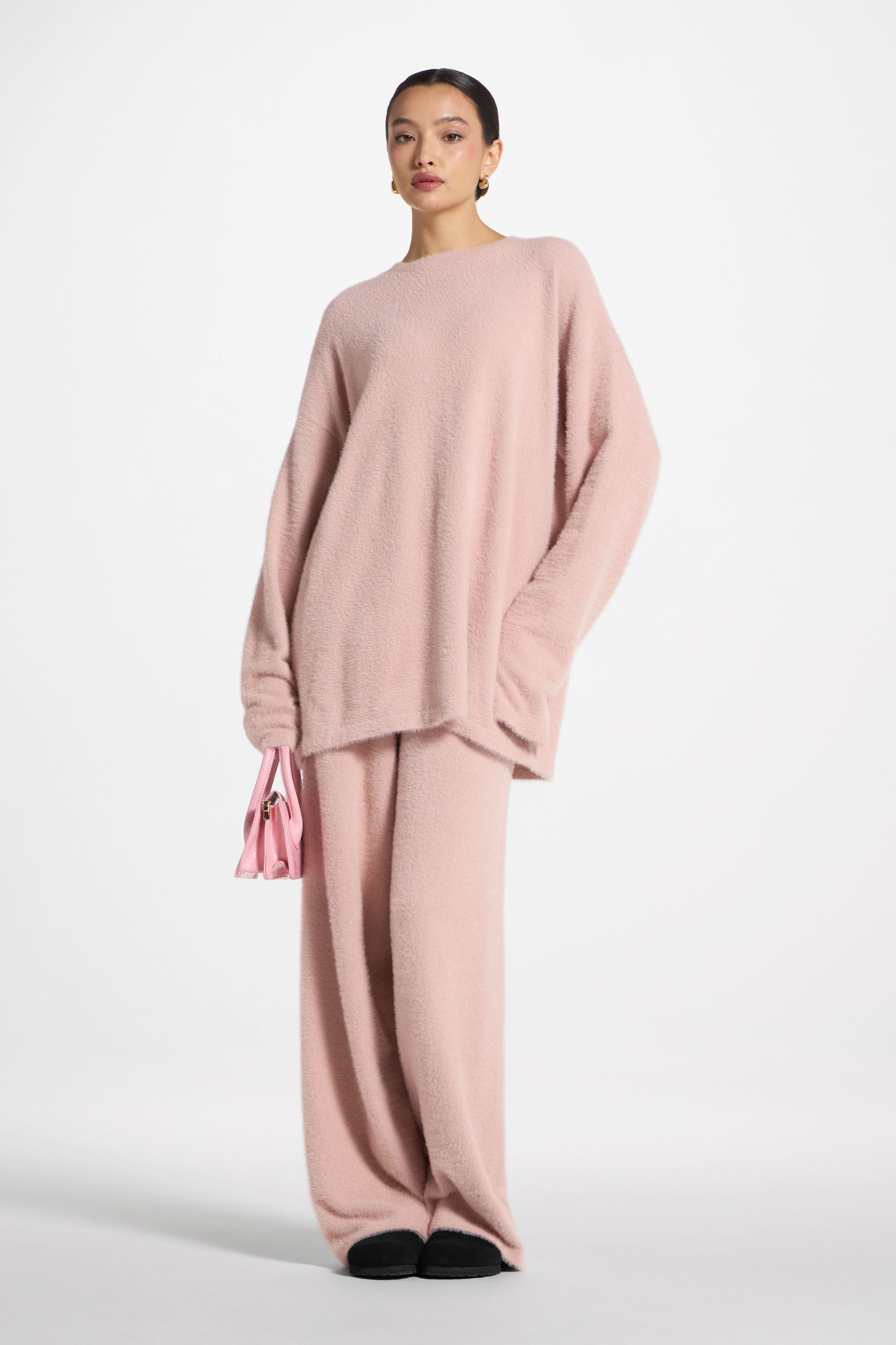 Mink Oversized Sweater - Baby Pink Abayas Veiled 