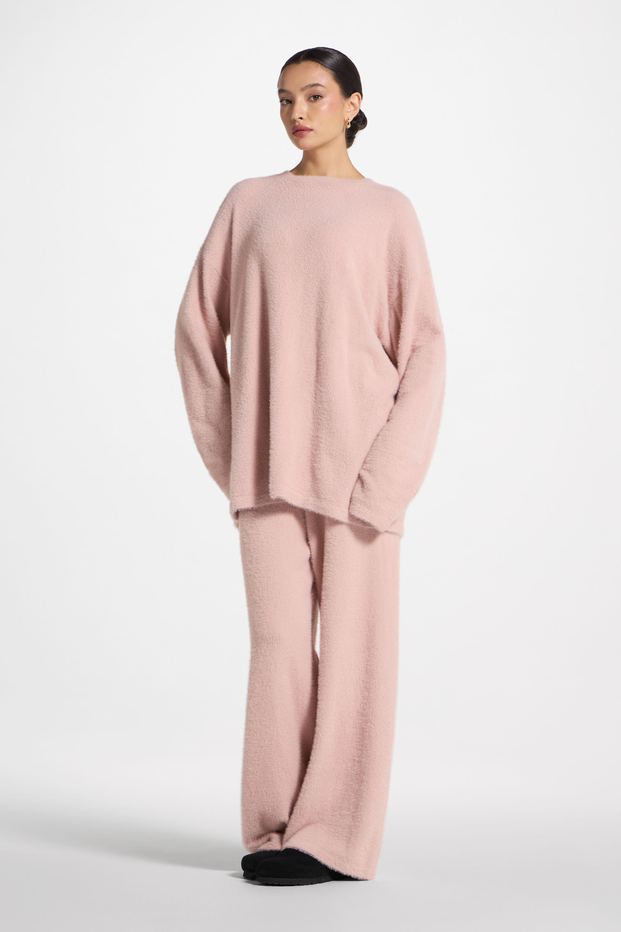 Mink Oversized Sweater - Baby Pink Abayas Veiled 