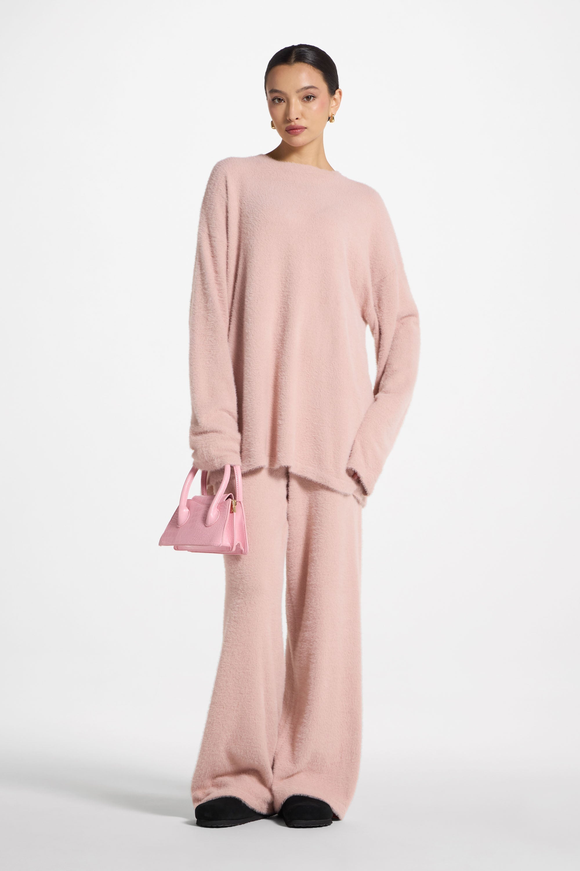 Mink Oversized Sweater - Baby Pink Abayas Veiled 