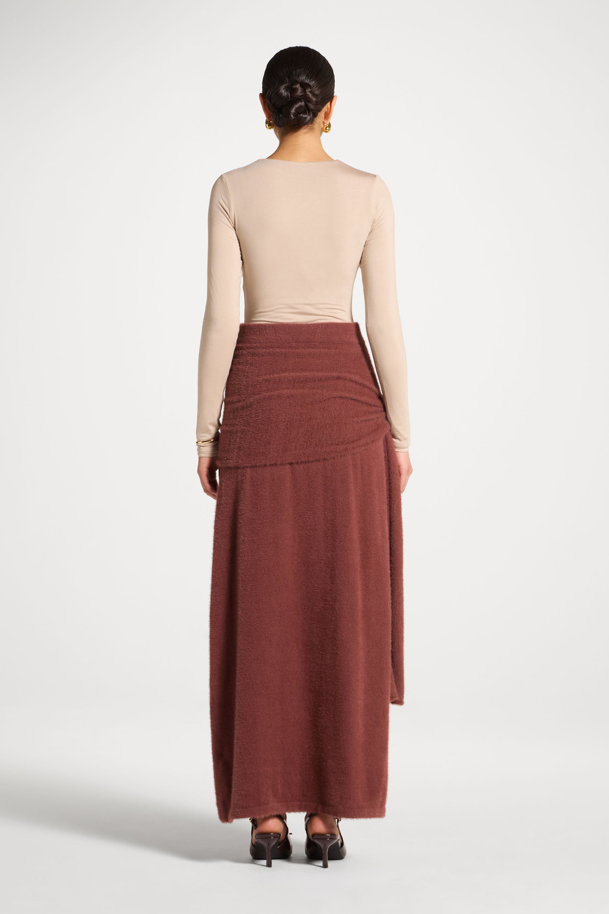 Mink Tie Front Skirt - Fig Abayas Veiled 