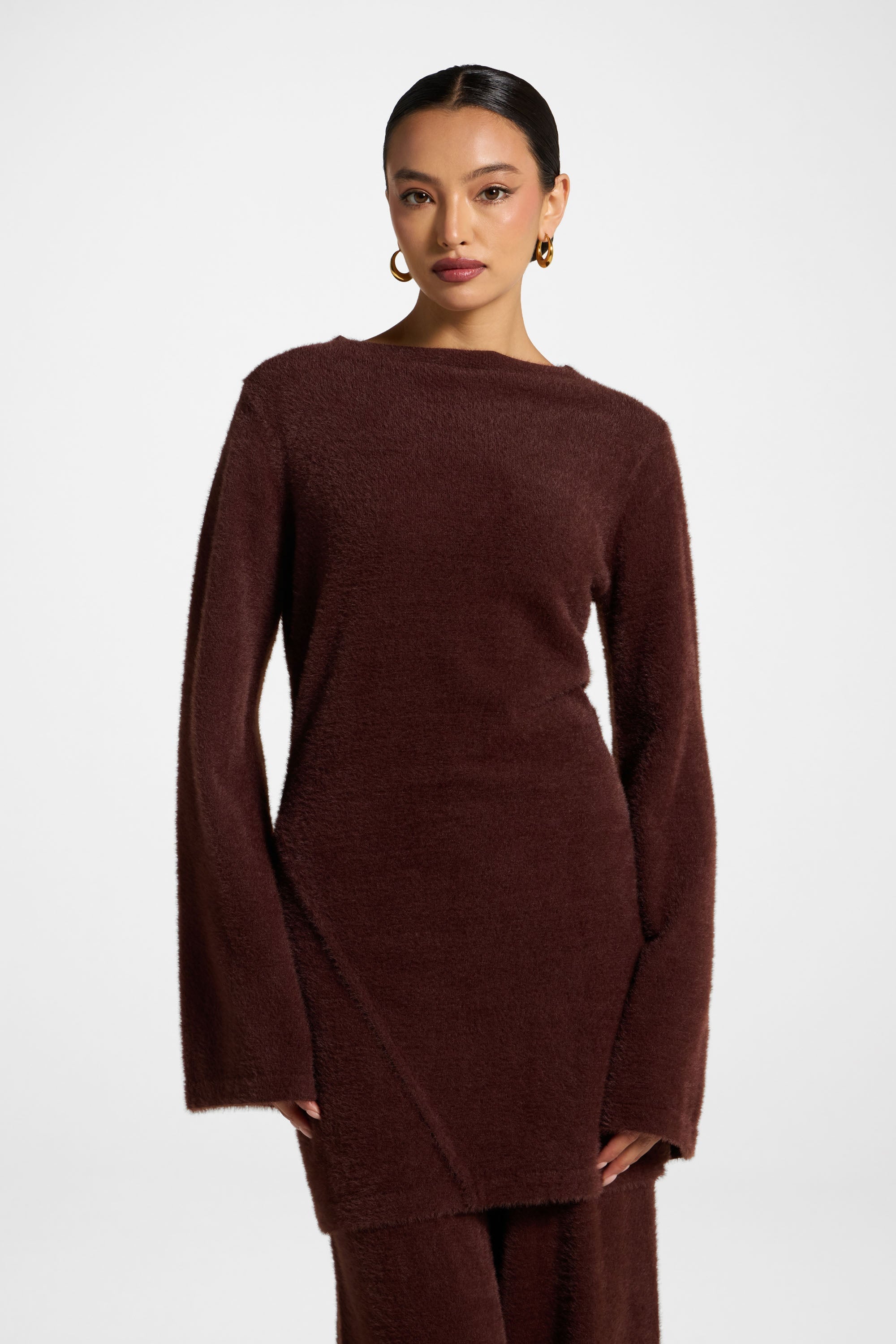 Mink Tunic Sweater - Brown Abayas Veiled 