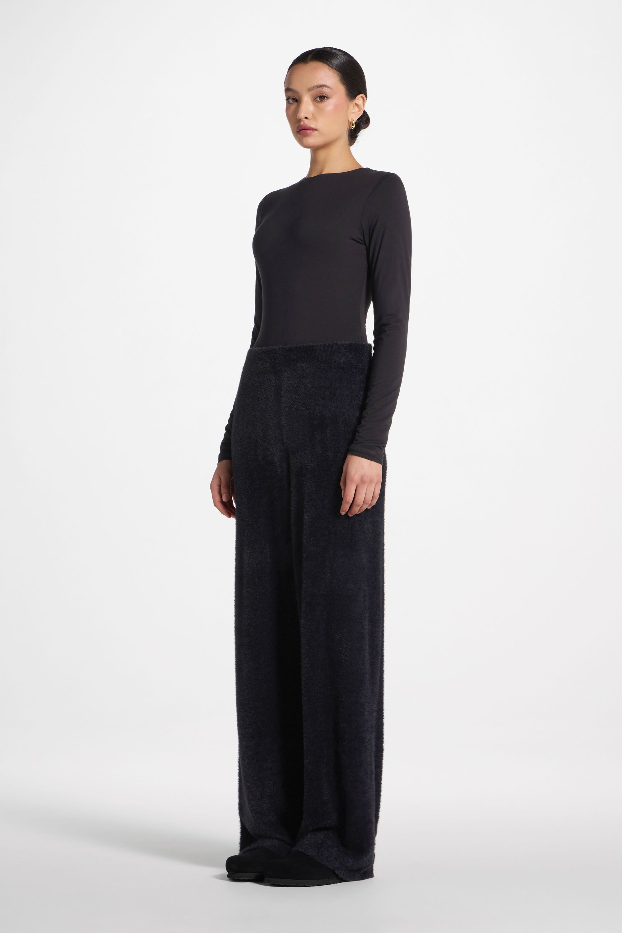 Mink Wide Leg Pants - Black Abayas Veiled 