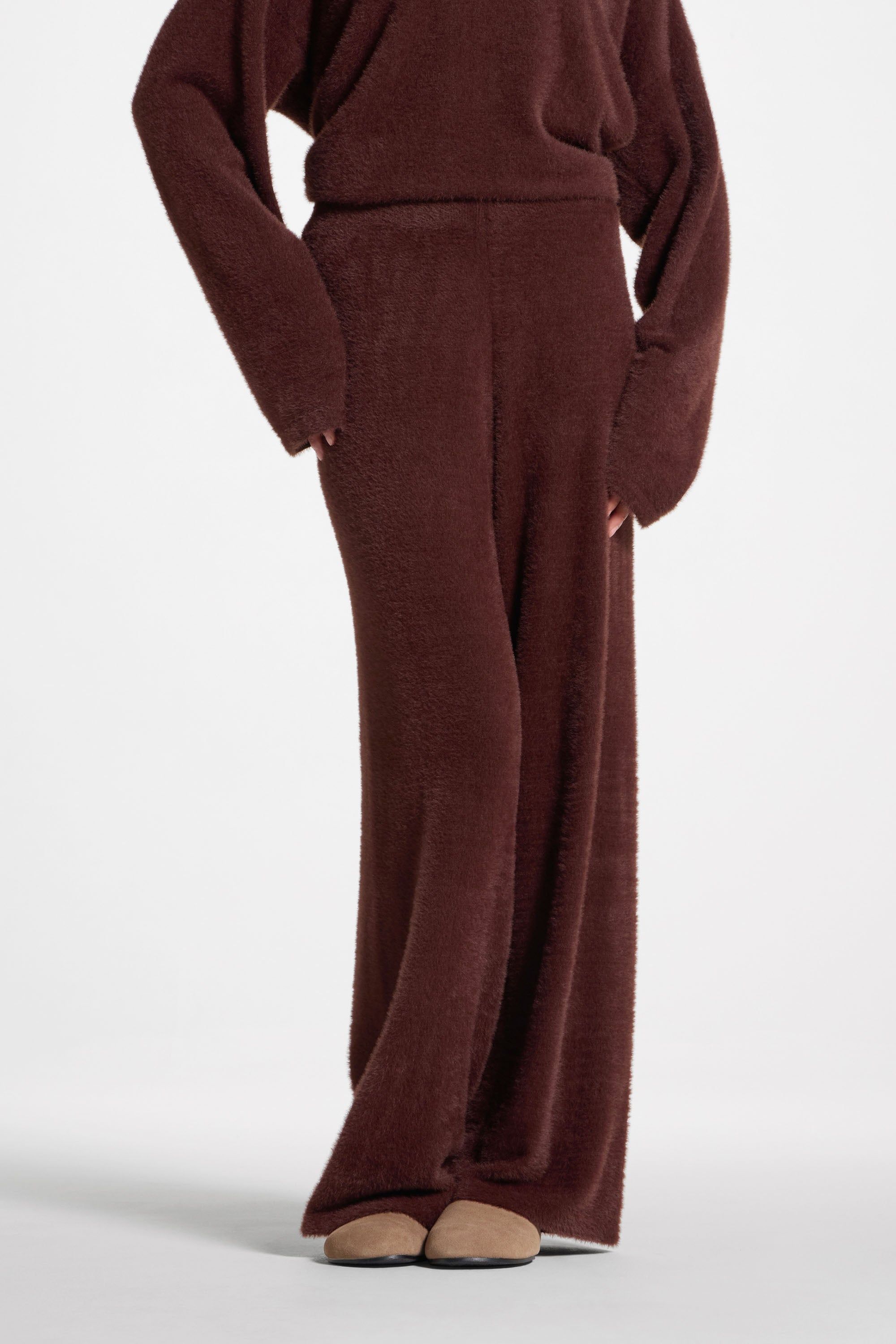 Mink Wide Leg Pants - Brown