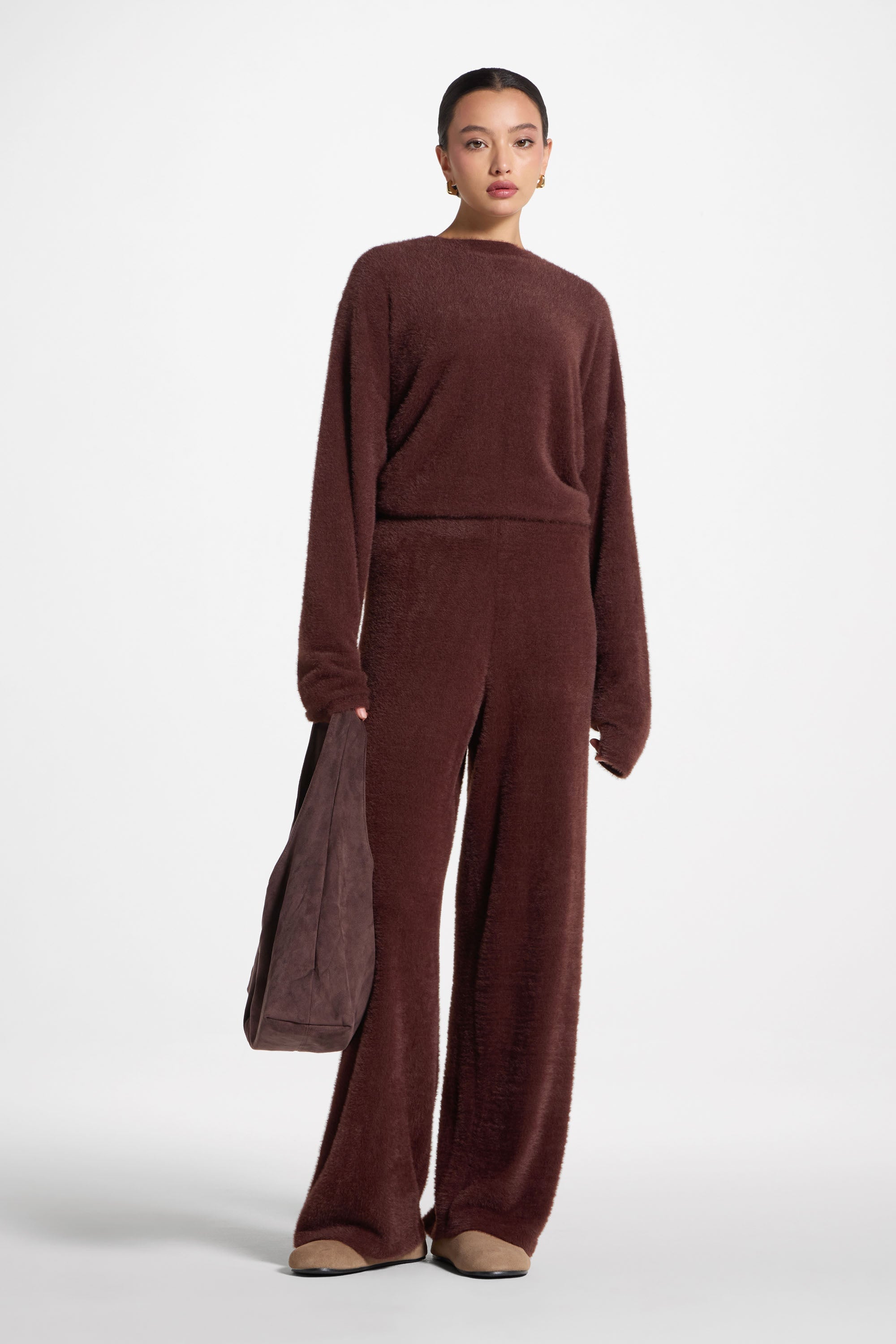 Mink Wide Leg Pants - Brown
