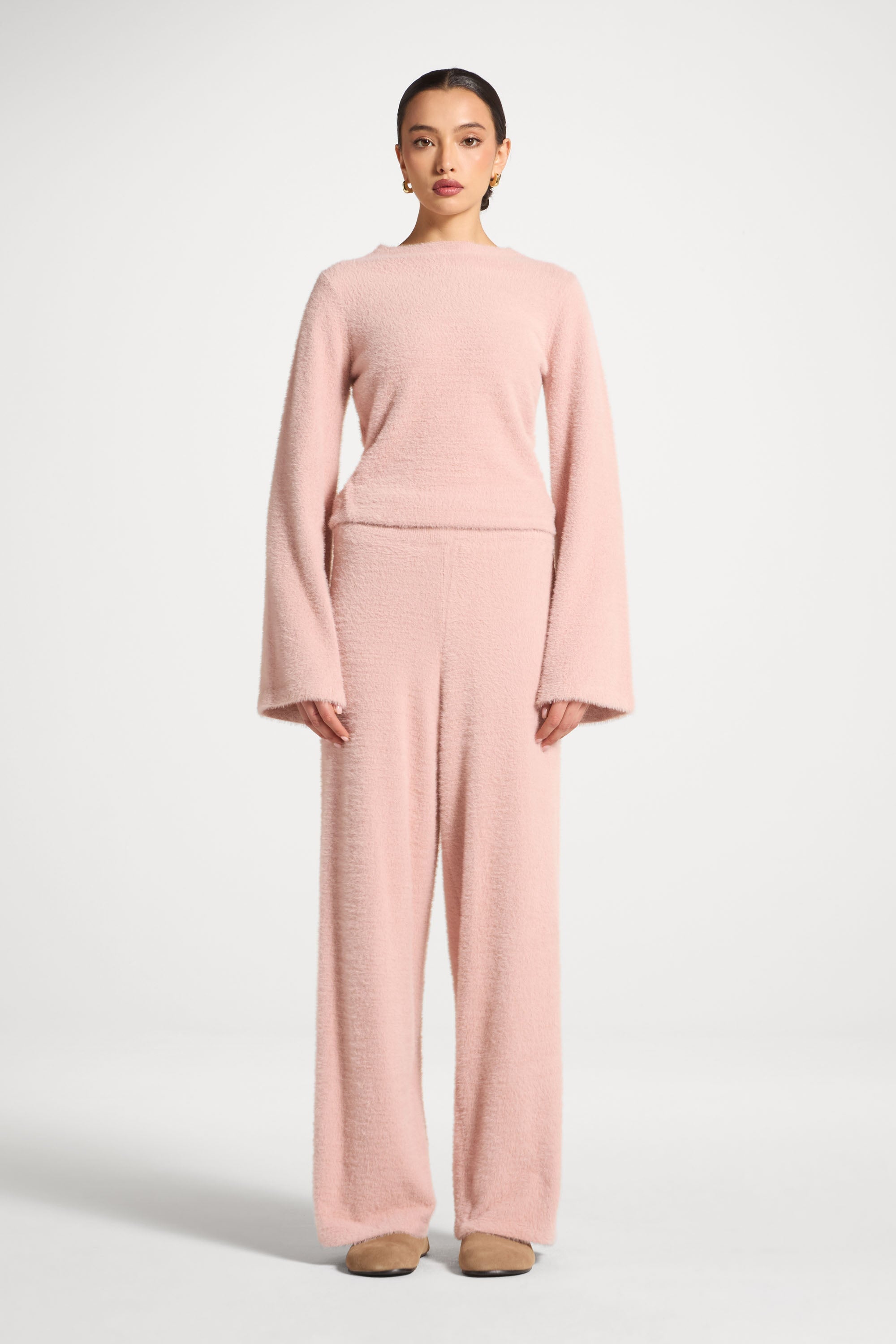 Mink Wide Leg Pants - Pink Abayas Veiled 