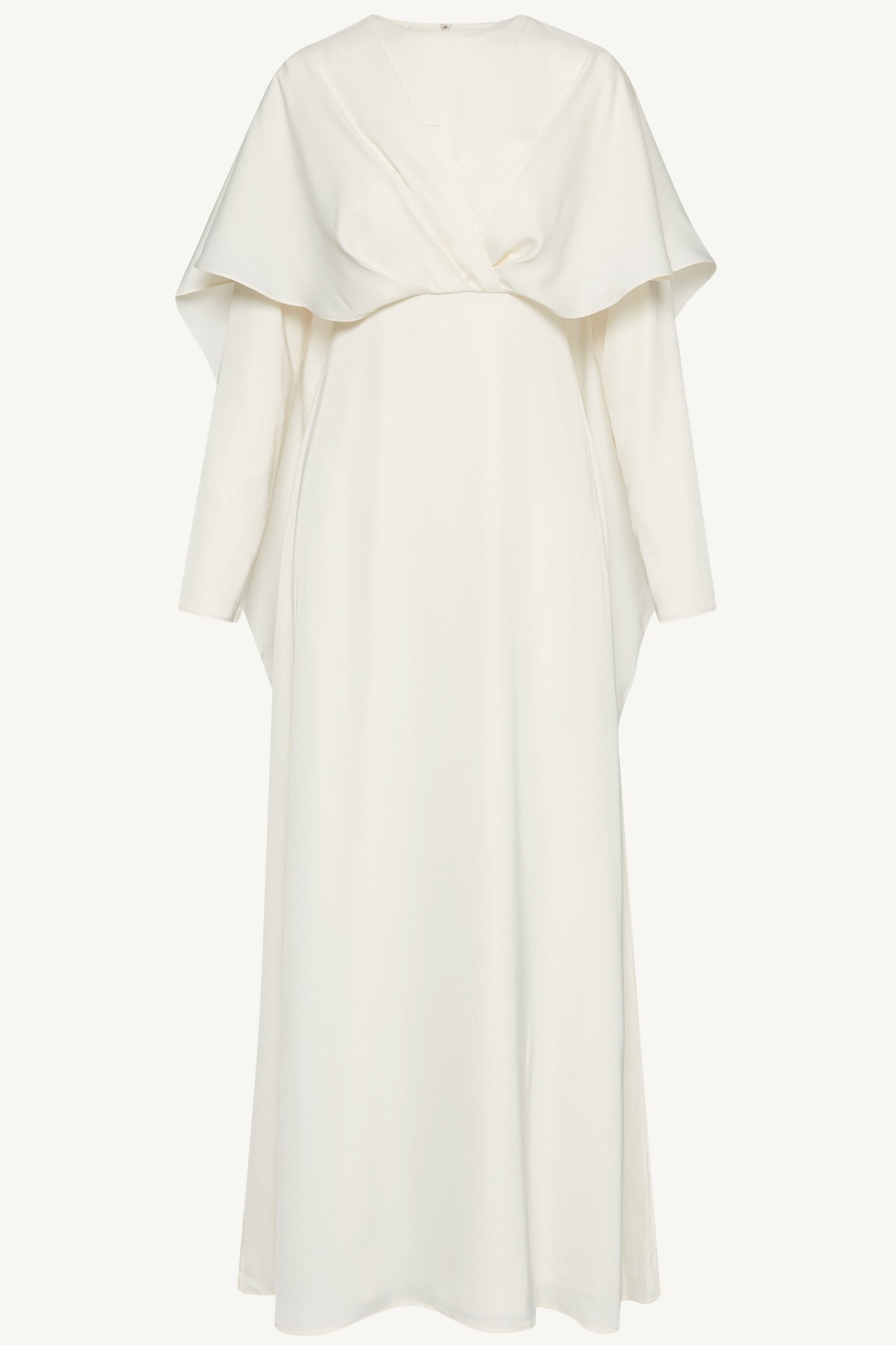 Misbah Cross Front Cape Gown - Off White Dresses Veiled 