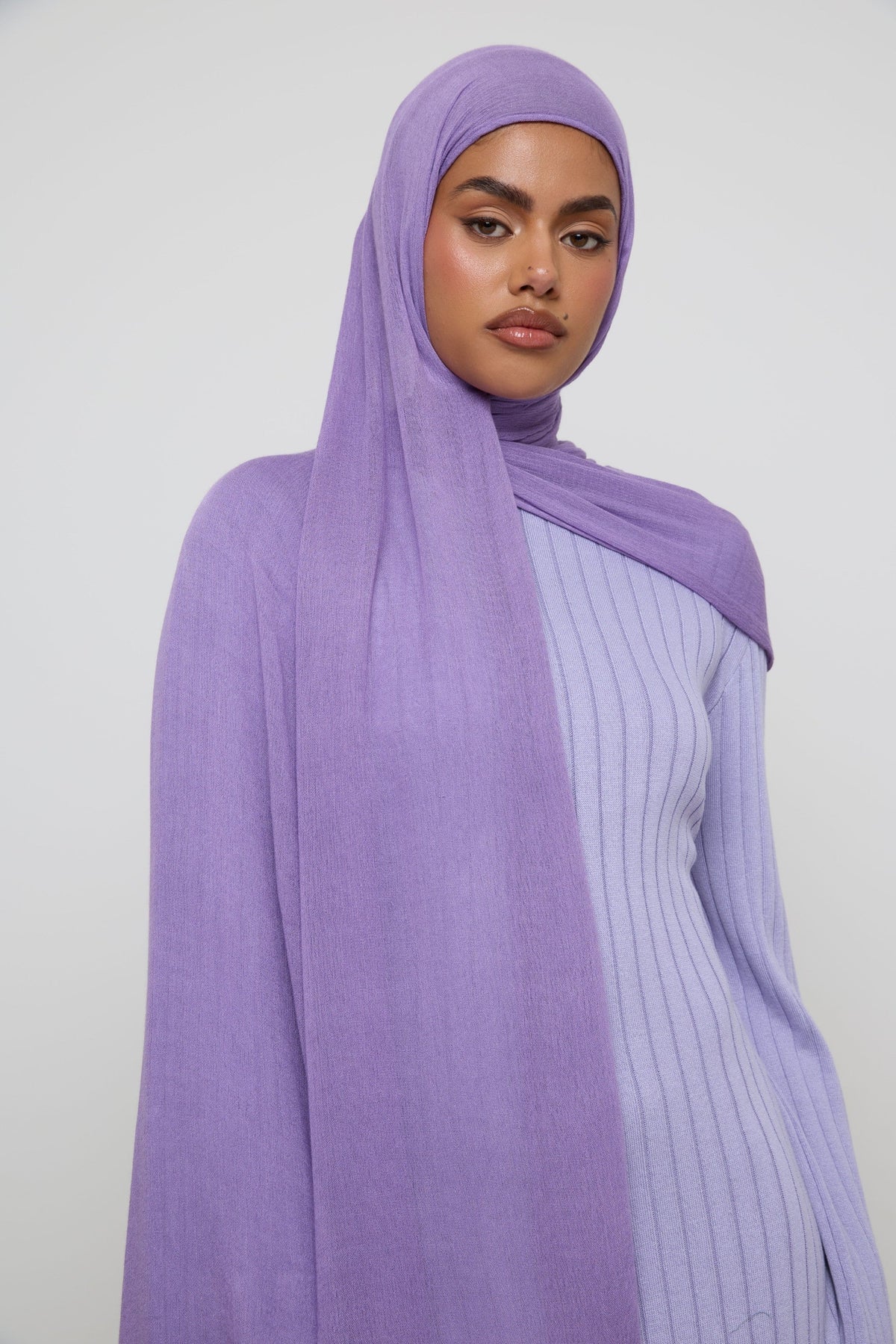 Modal Crinkle Fringe Hijab - Amethyst Hijabs Veiled 
