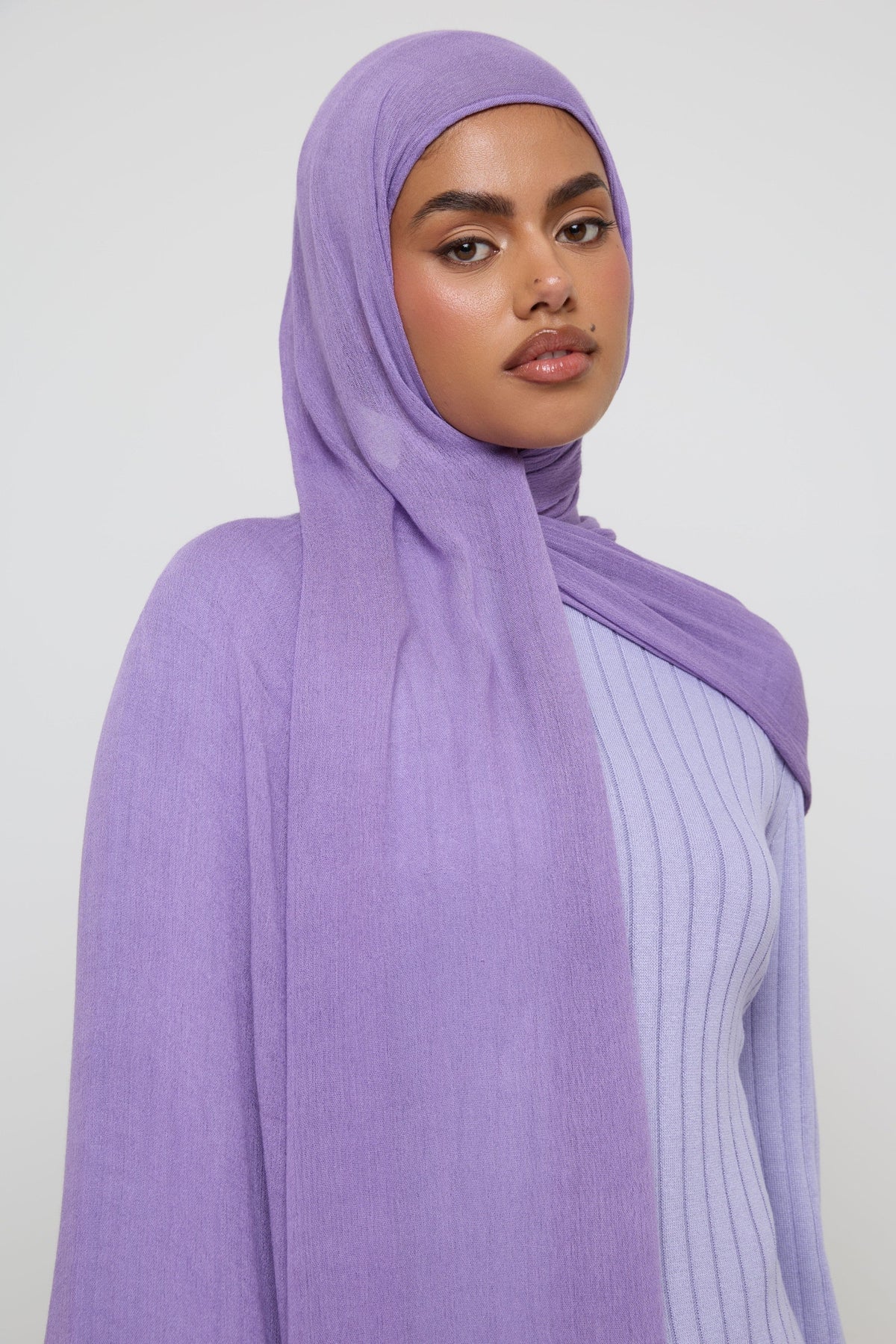 Modal Crinkle Fringe Hijab - Amethyst Hijabs Veiled 