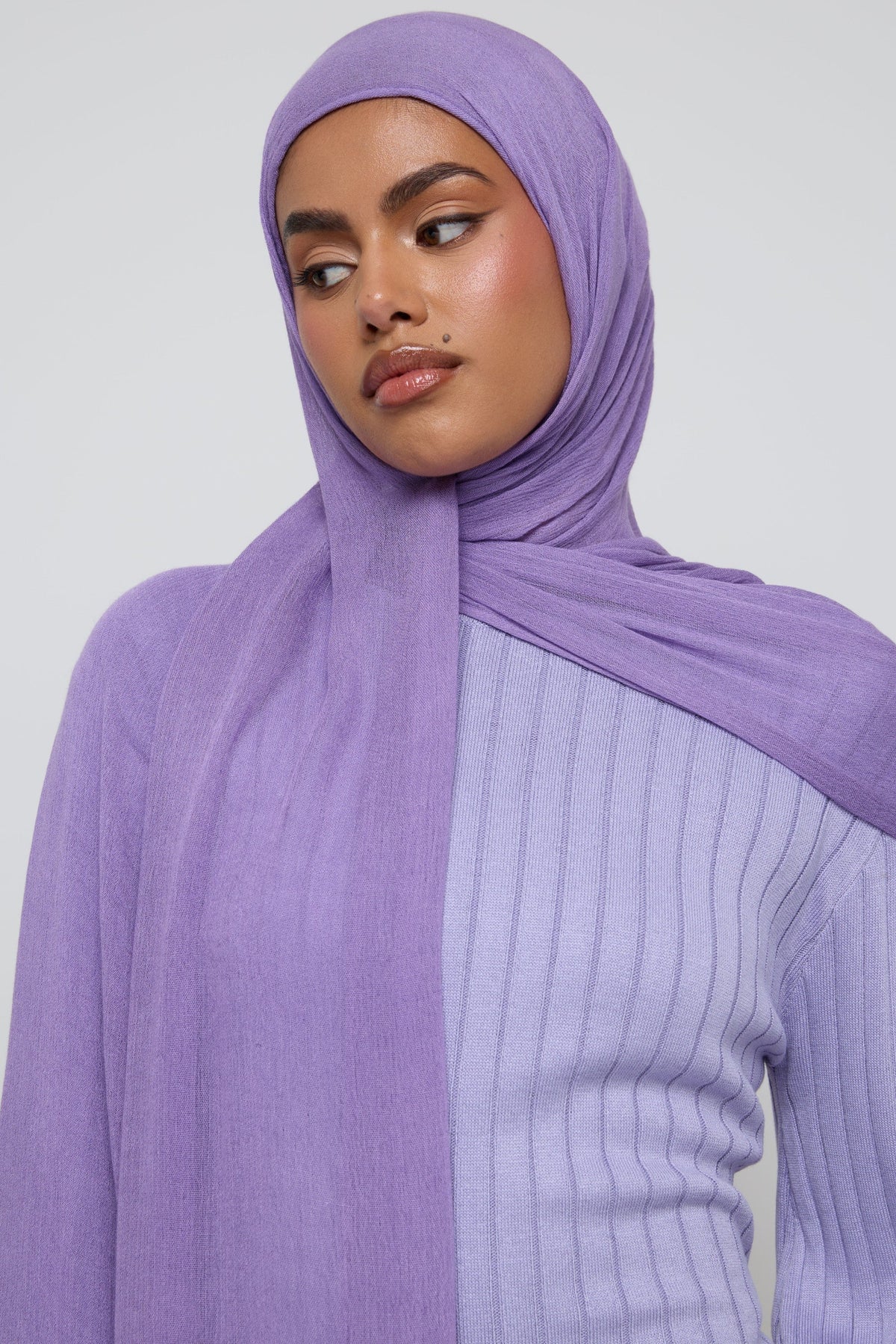 Modal Crinkle Fringe Hijab - Amethyst Hijabs Veiled 