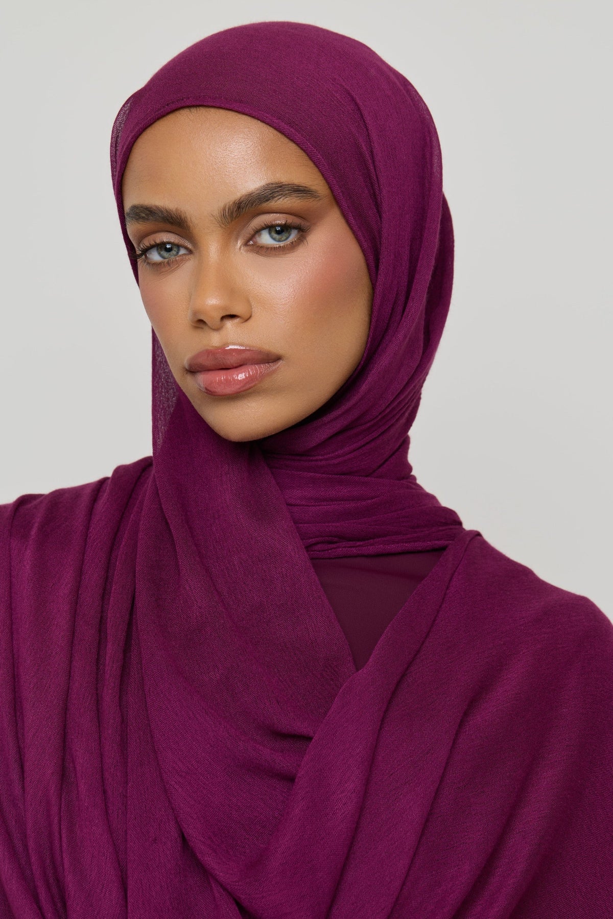 Modal Crinkle Fringe Hijab - Grape Hijabs Veiled 