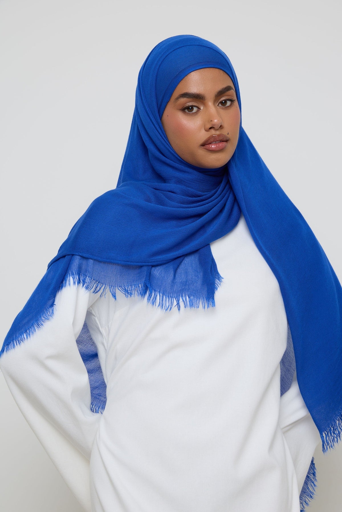 Modal Crinkle Fringe Hijab - Marina Hijabs Veiled 