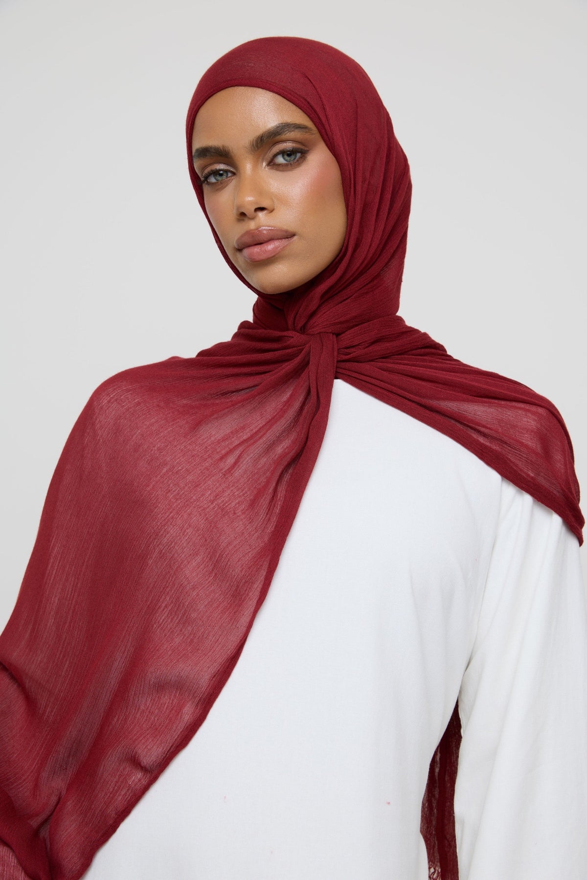 Modal Crinkle Fringe Hijab - Ochre Hijabs Veiled 