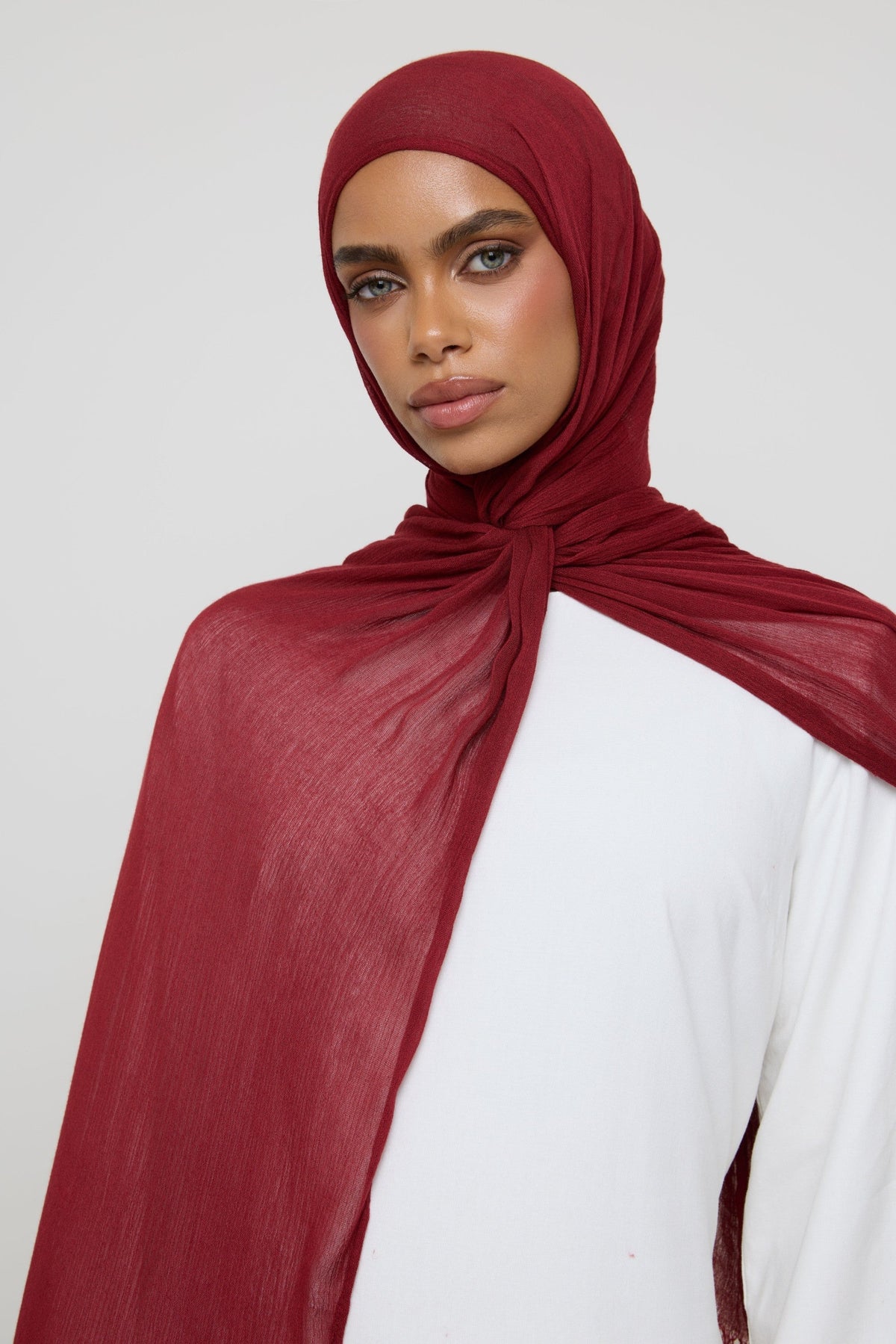 Modal Crinkle Fringe Hijab - Ochre Hijabs Veiled 