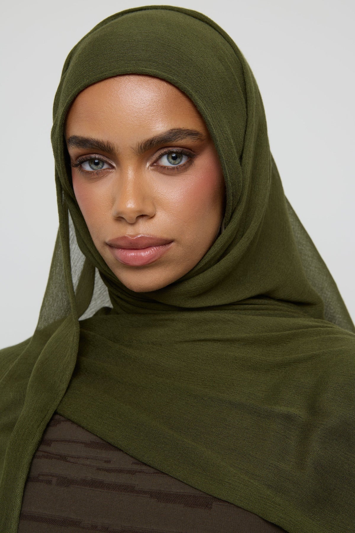Modal Crinkle Fringe Hijab - Pine Hijabs Veiled 