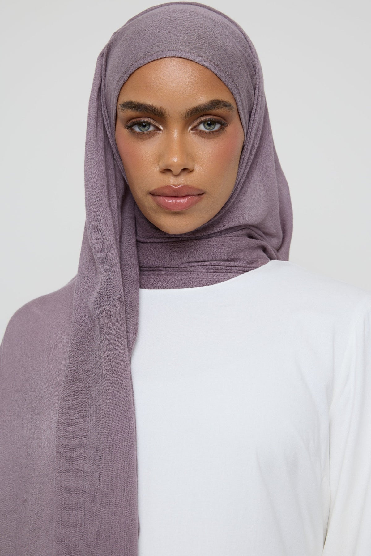 Modal Crinkle Fringe Hijab - Purple Sage Hijabs Veiled 
