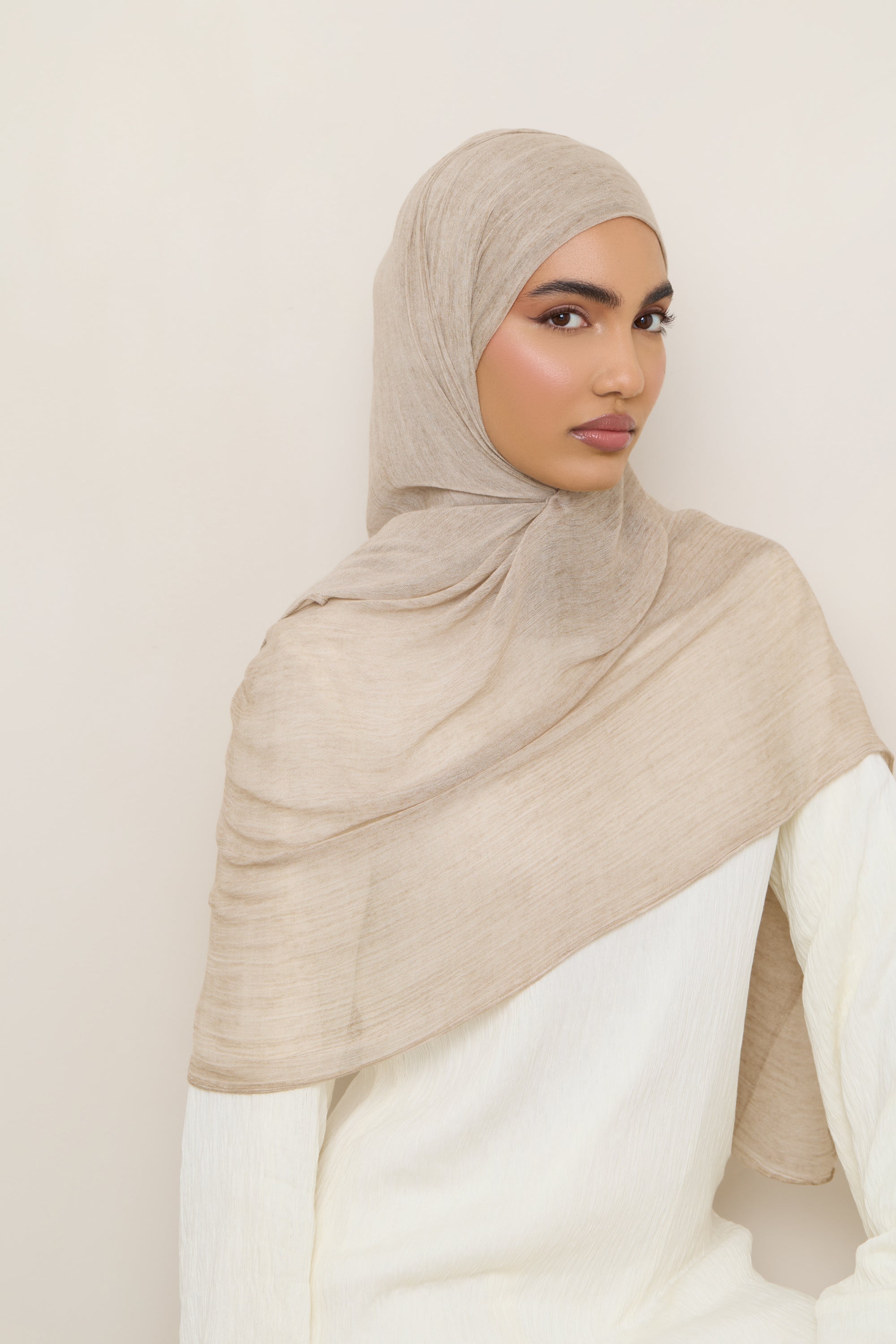 Modal Crinkle Hijab - Biscotti Hijabs Veiled 