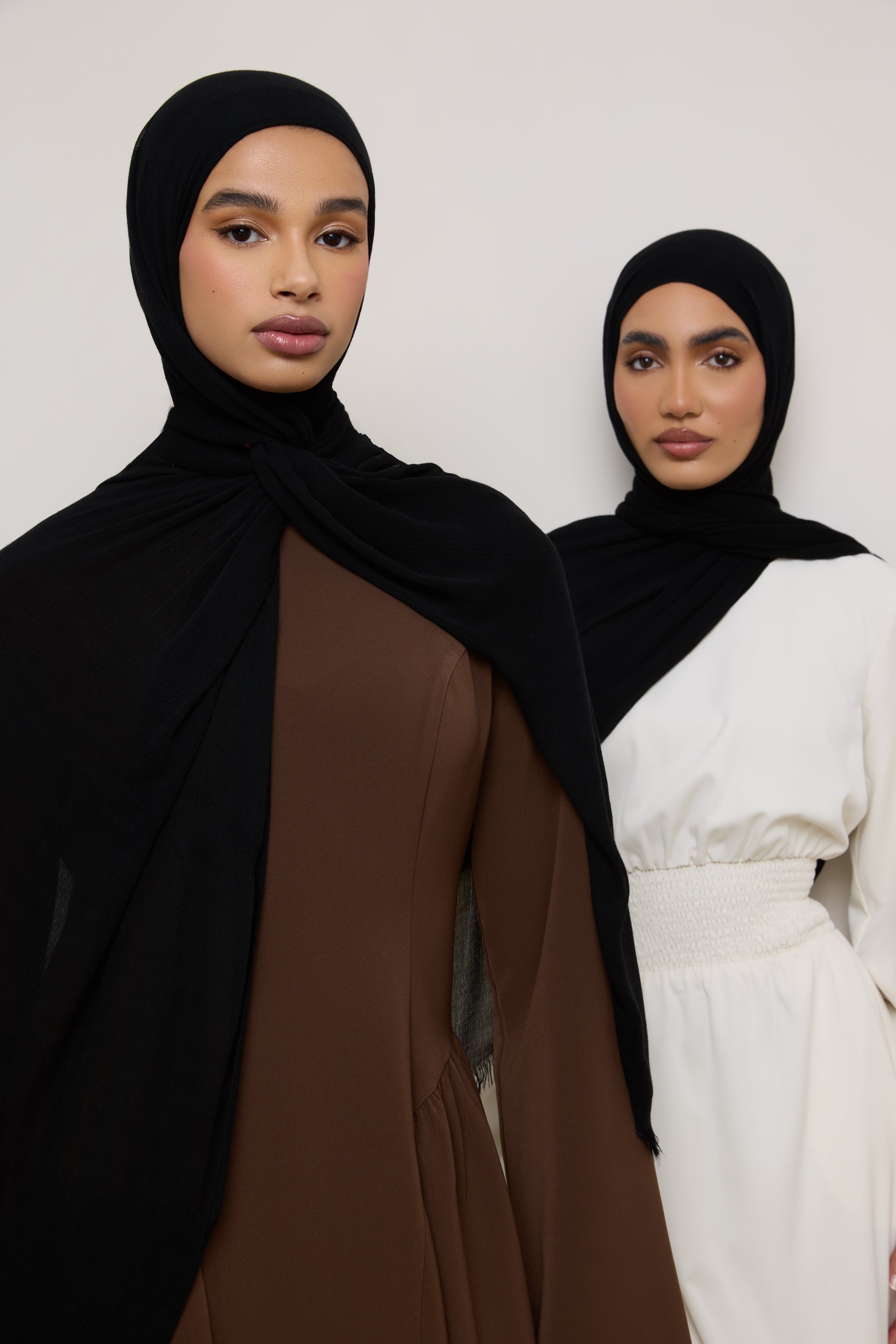 Modal Crinkle Hijab - Black Hijabs Veiled 