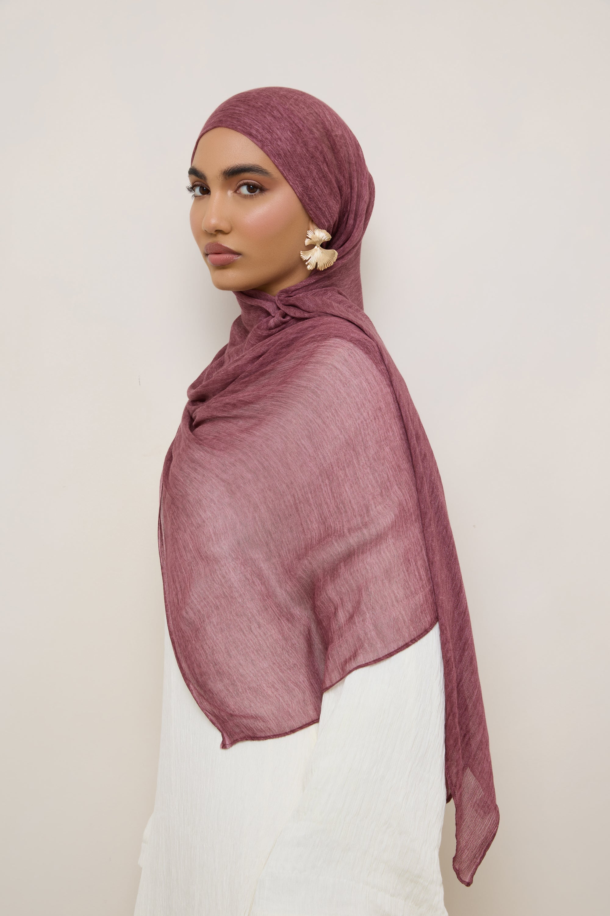 Modal Crinkle Hijab - Boysenberry Hijabs Veiled 