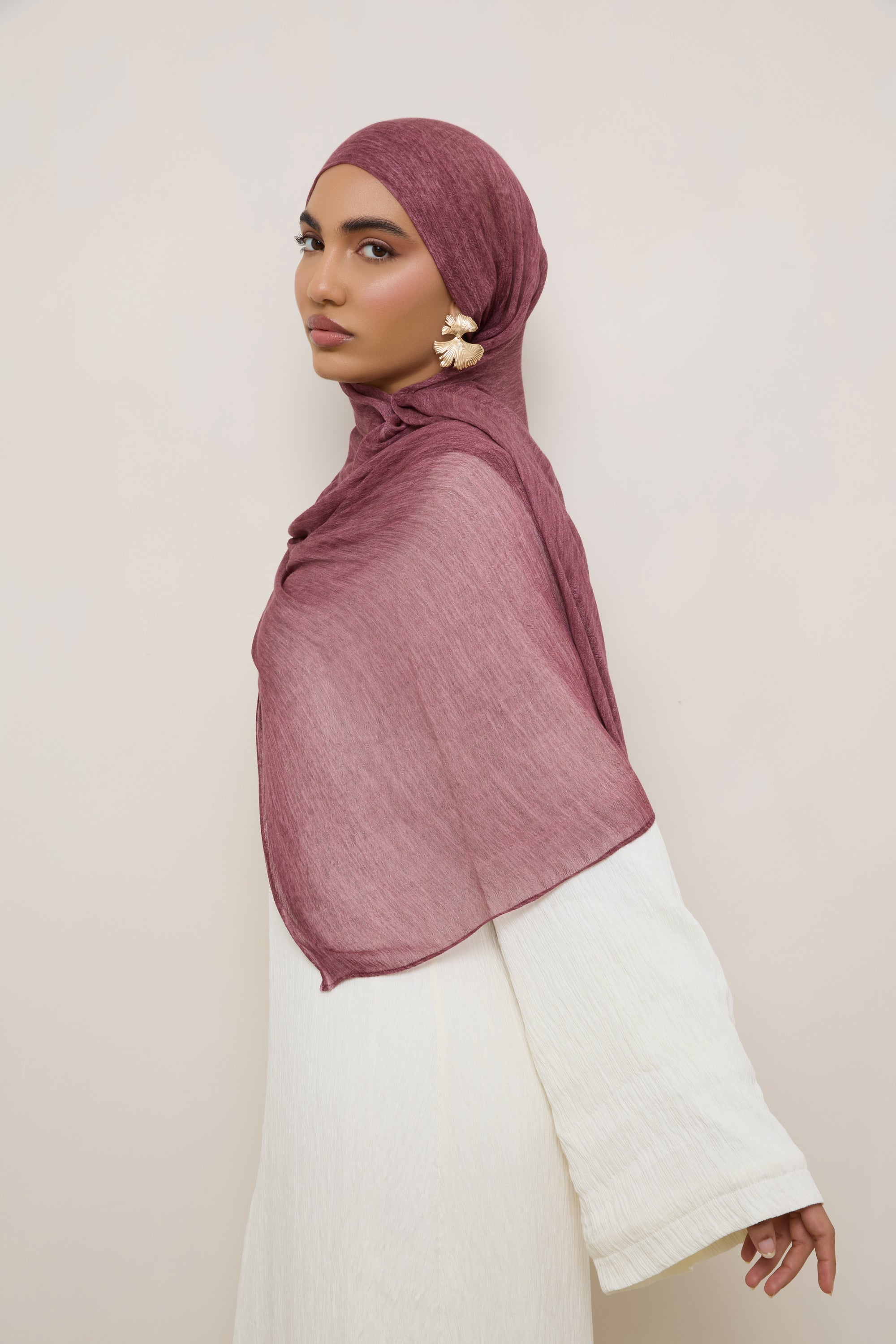 Modal Crinkle Hijab - Boysenberry Hijabs Veiled 