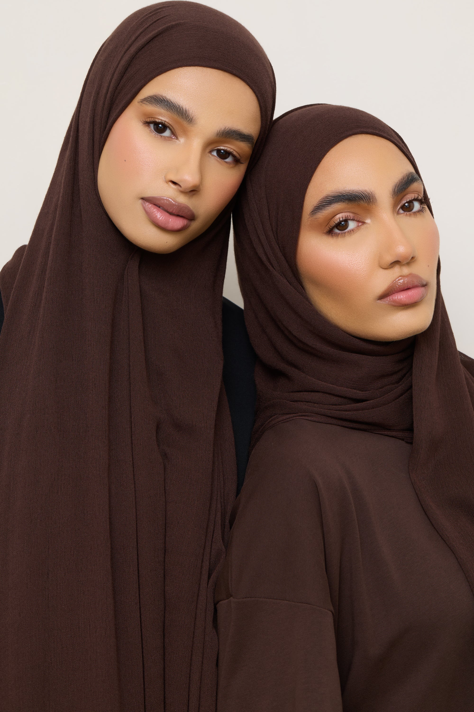 Modal Crinkle Hijab - Chocolate Truffle Fringe