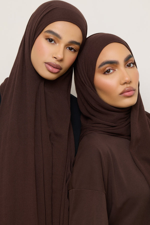 Modal Crinkle Hijab - Chocolate Truffle Hijabs Veiled 