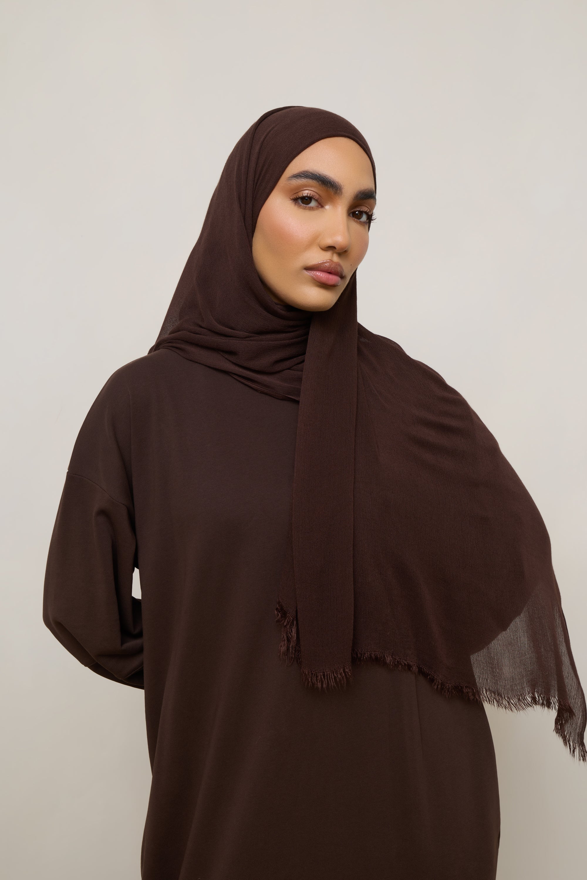Modal Crinkle Hijab - Chocolate Truffle Hijabs Veiled 