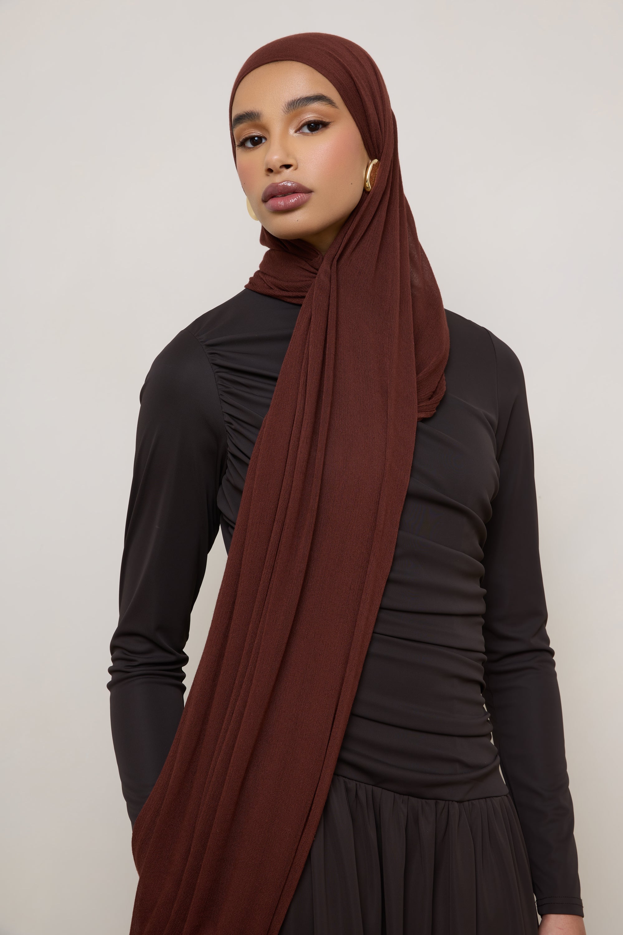 Modal Crinkle Hijab - Cocoa Hijabs Veiled 