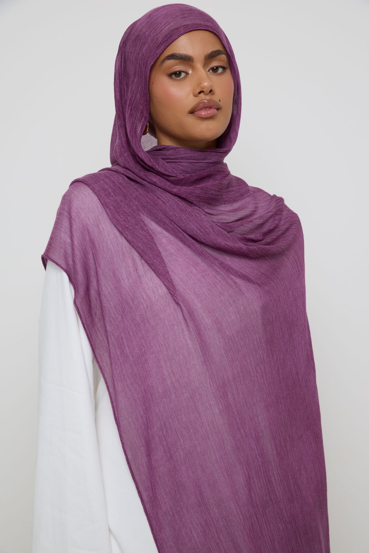 Modal Crinkle Hijab - Currant Hijabs Veiled 