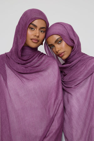Modal Crinkle Hijab - Currant