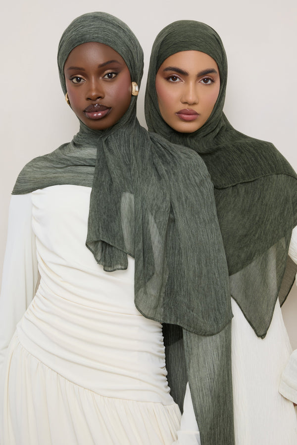 Modal Crinkle Hijab - Dark Forest Hijabs Veiled 