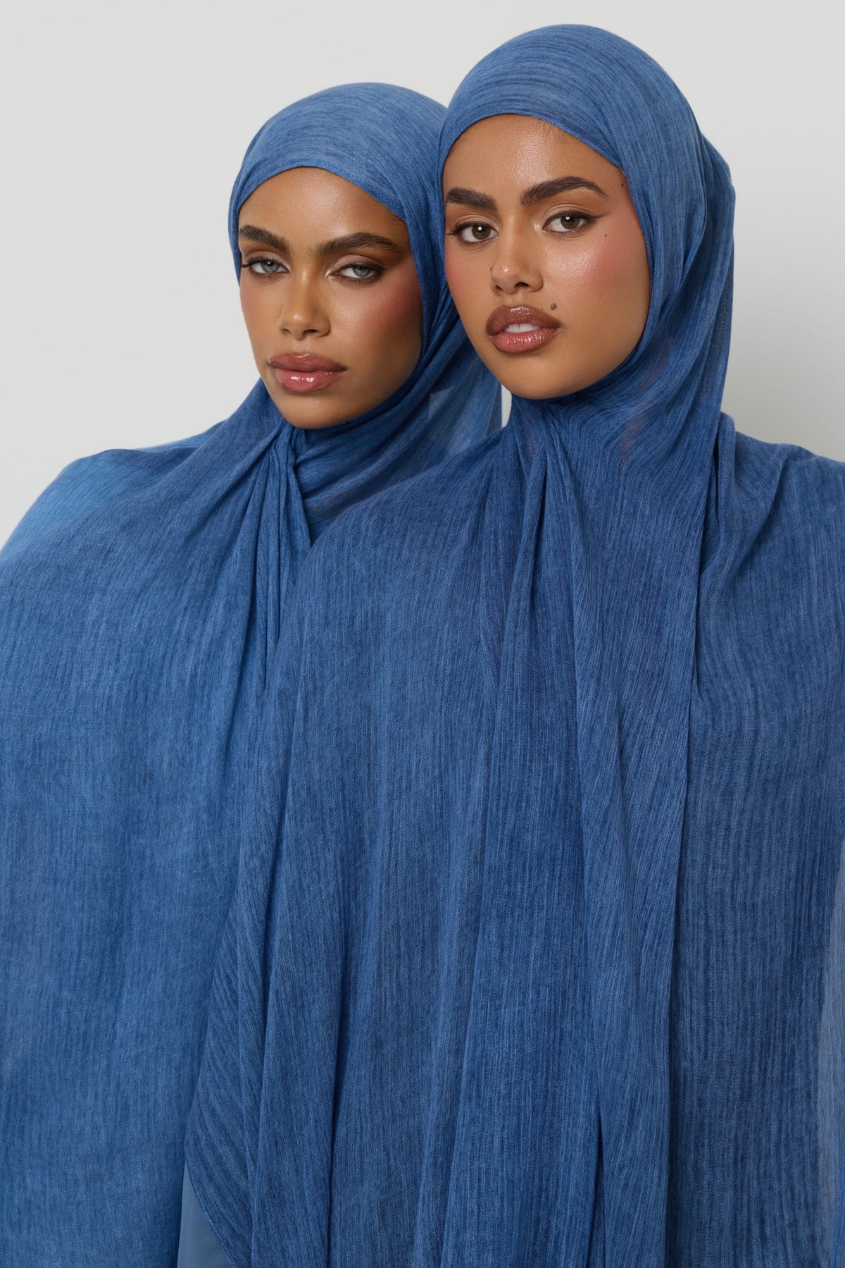 Modal Crinkle Hijab - Denim Hijabs Veiled 