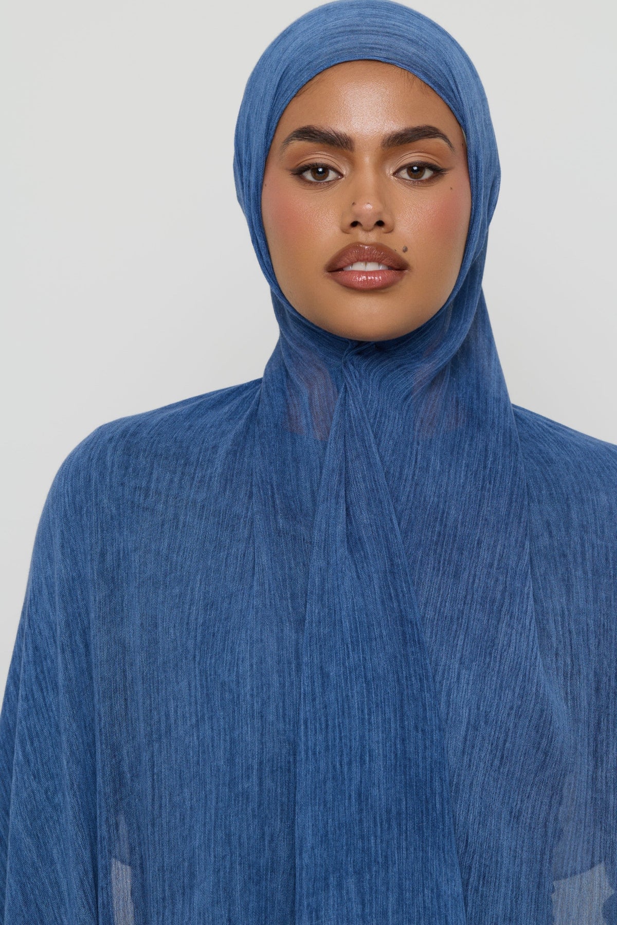 Modal Crinkle Hijab - Denim Hijabs Veiled 