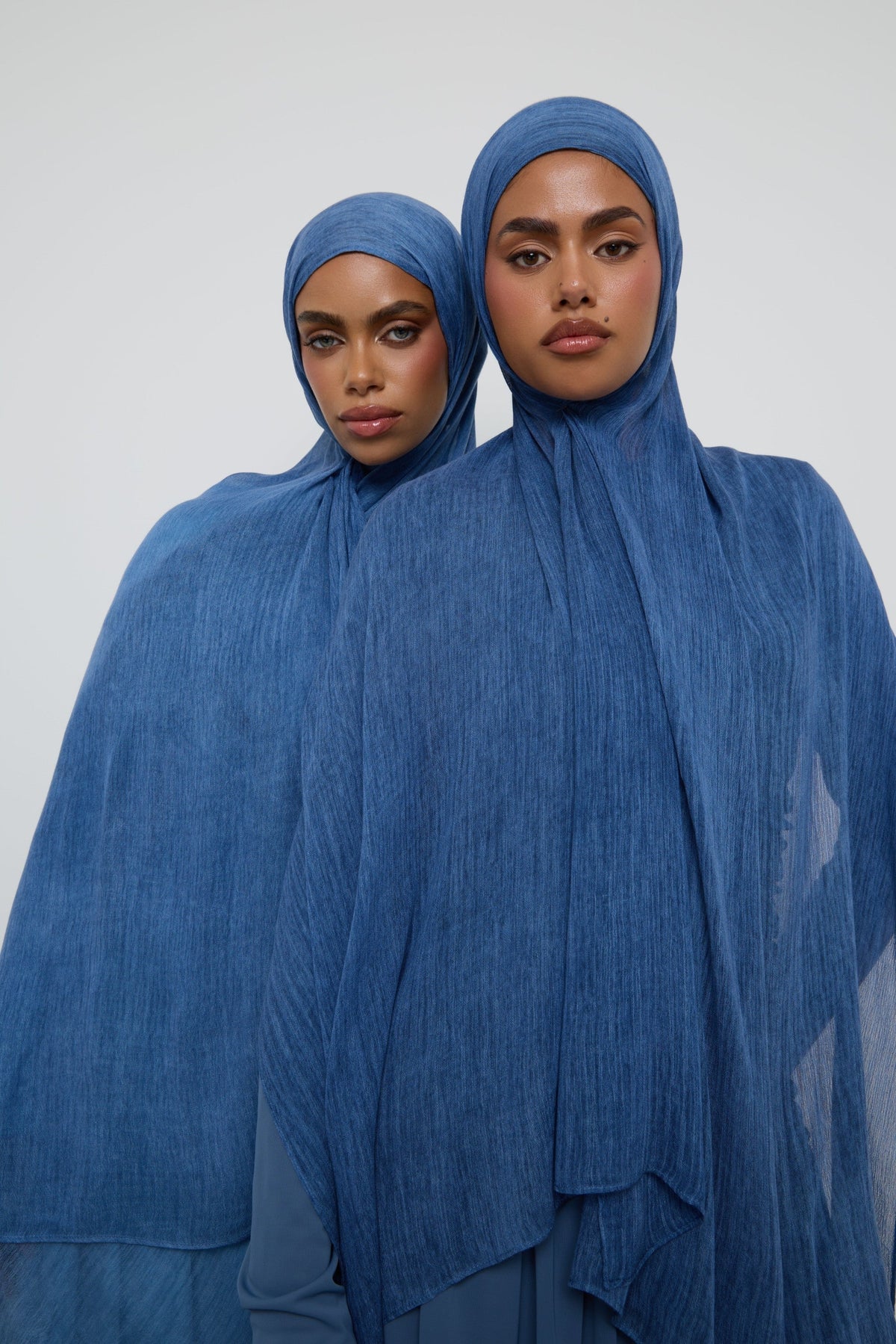 Modal Crinkle Hijab - Denim Hijabs Veiled 