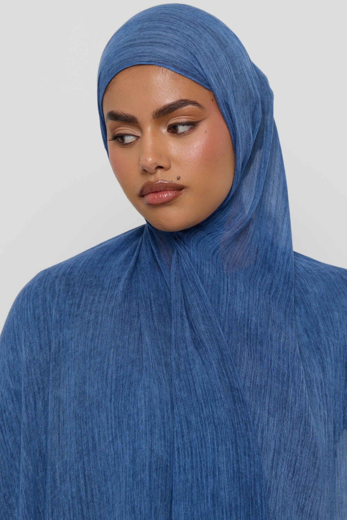 Modal Crinkle Hijab - Denim Hijabs Veiled 