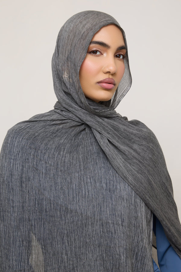 Modal Crinkle Hijab - Graphite Hijabs Veiled 