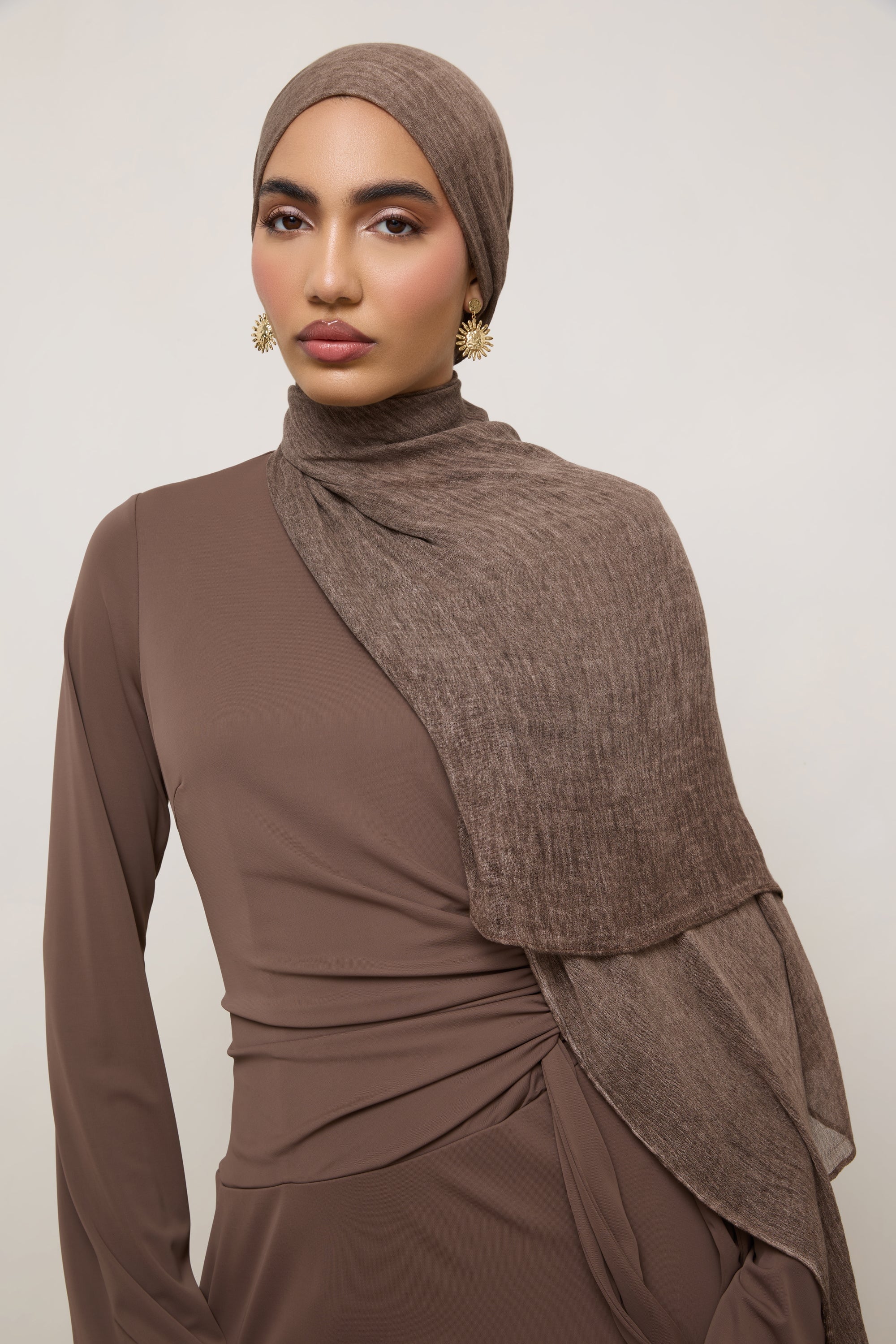 Modal Crinkle Hijab - Hot Cocoa Hijabs Veiled 