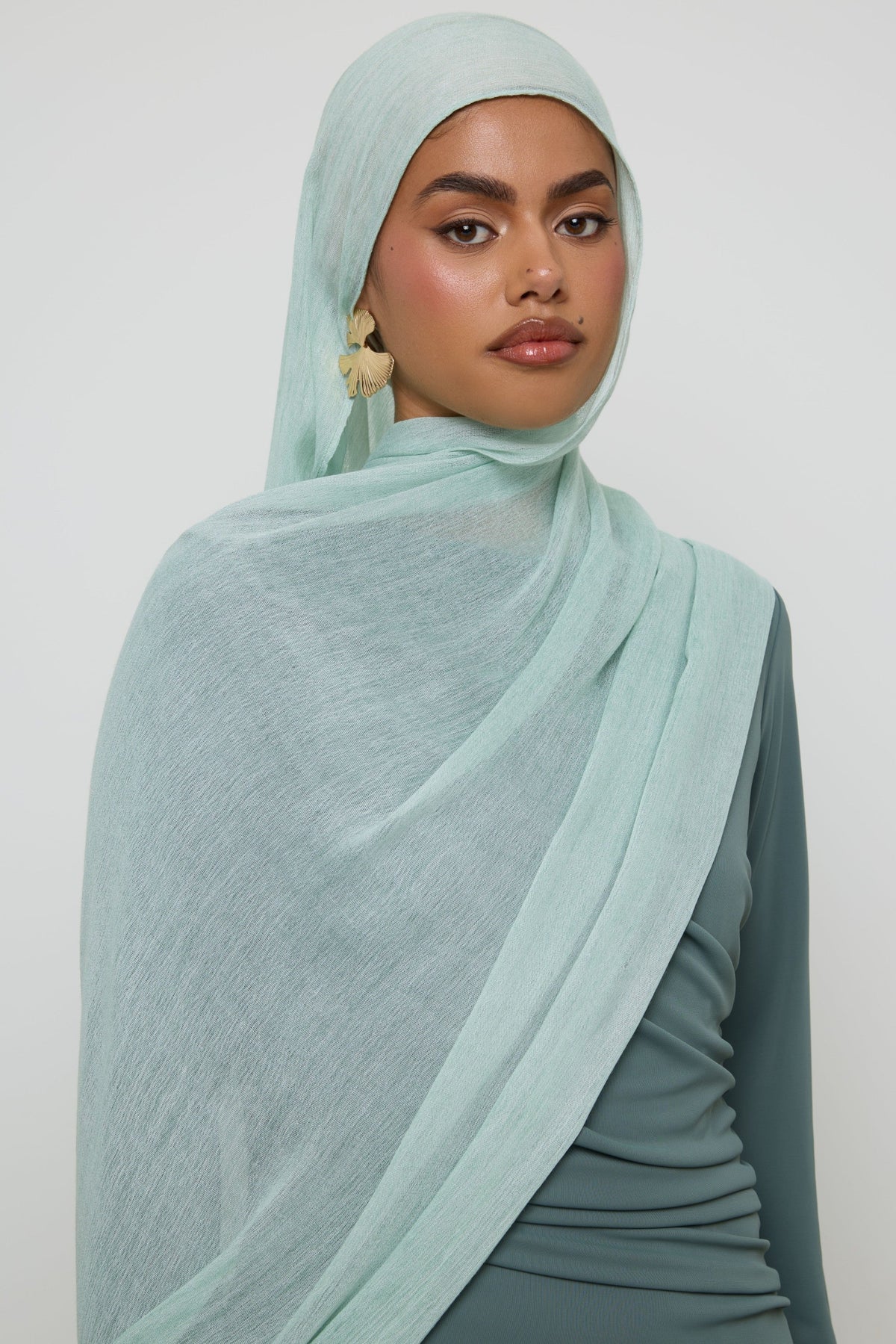 Modal Crinkle Hijab - Mint Hijabs Veiled 