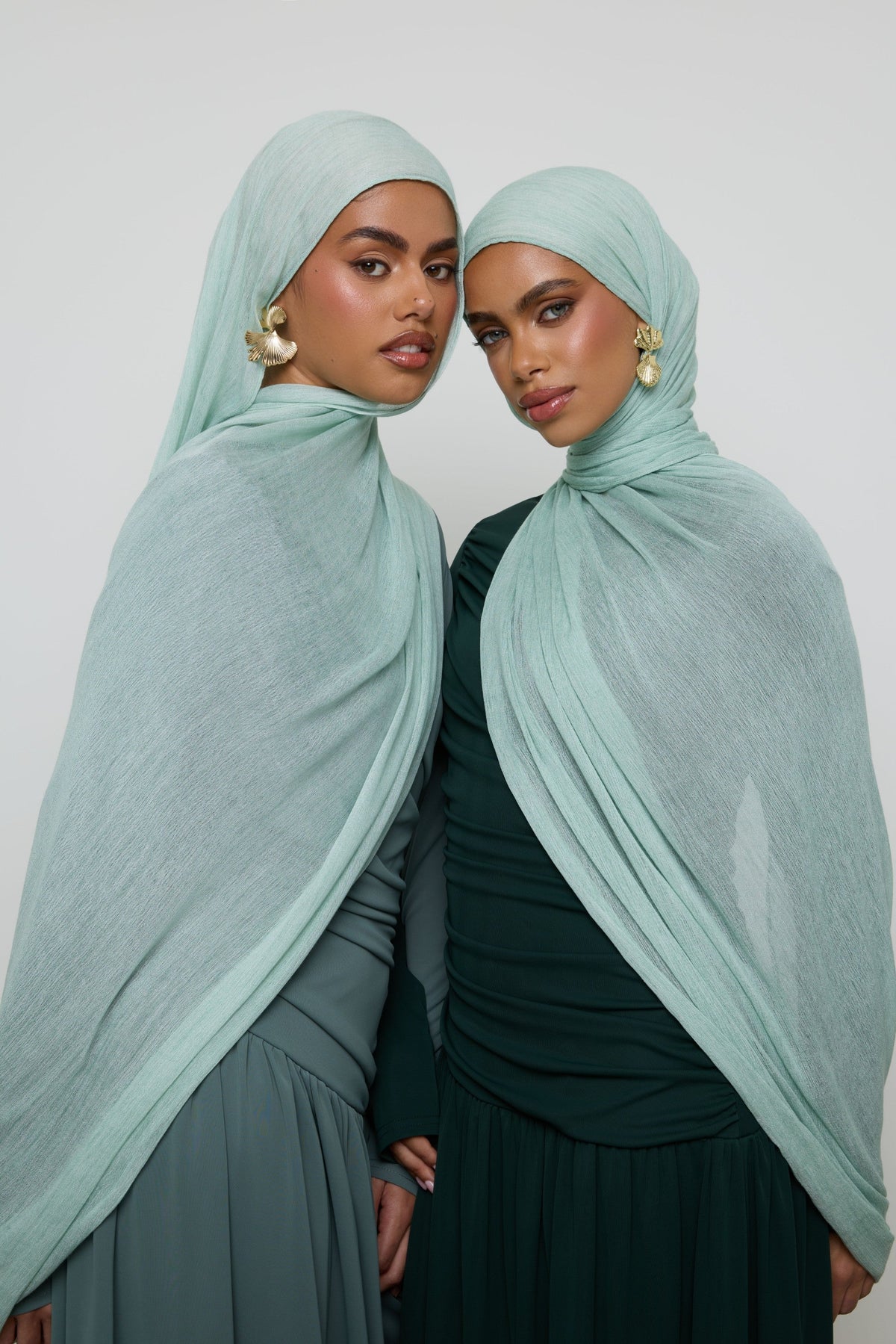 Modal Crinkle Hijab - Mint Hijabs Veiled 