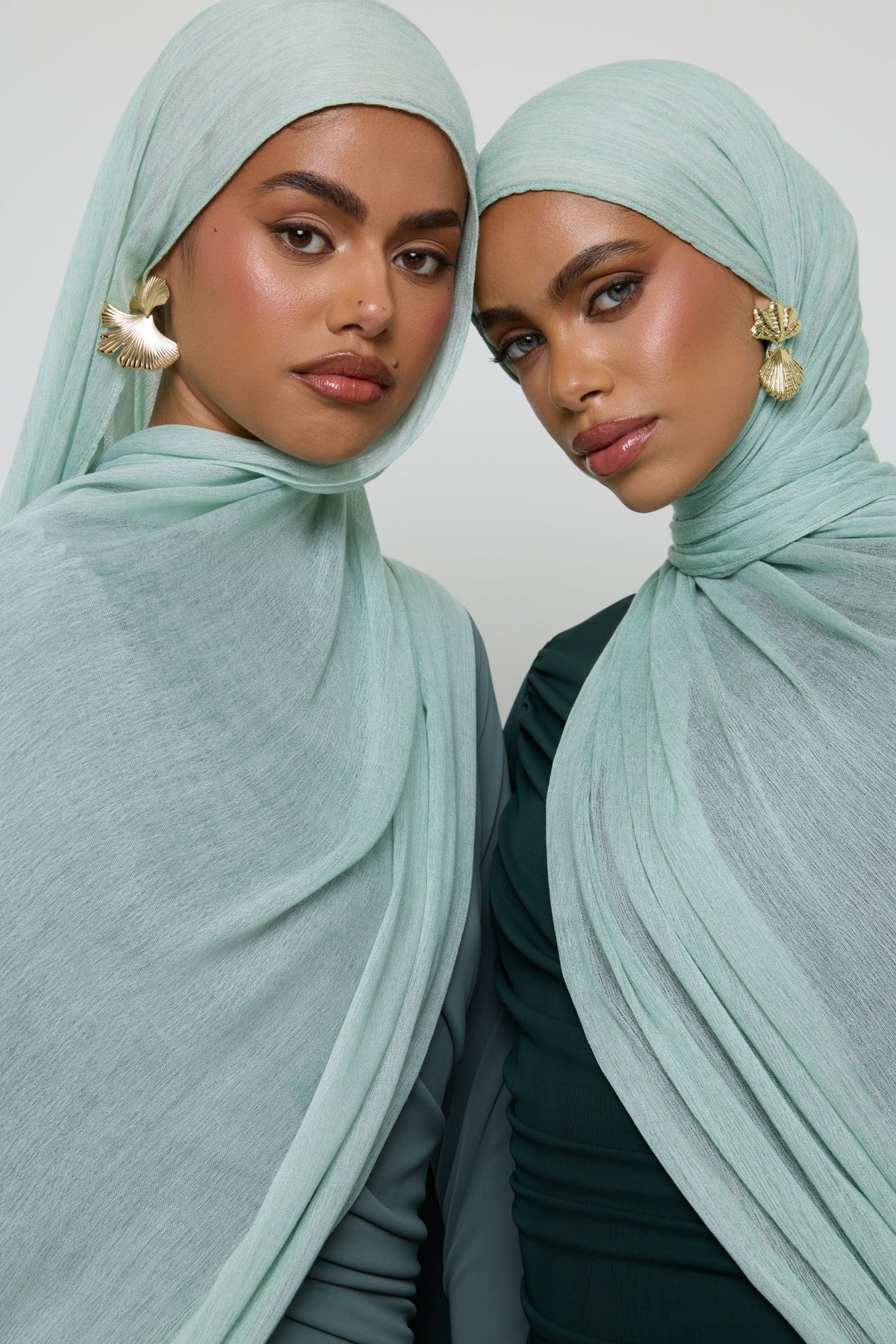 Modal Crinkle Hijab - Mint Hijabs Veiled 